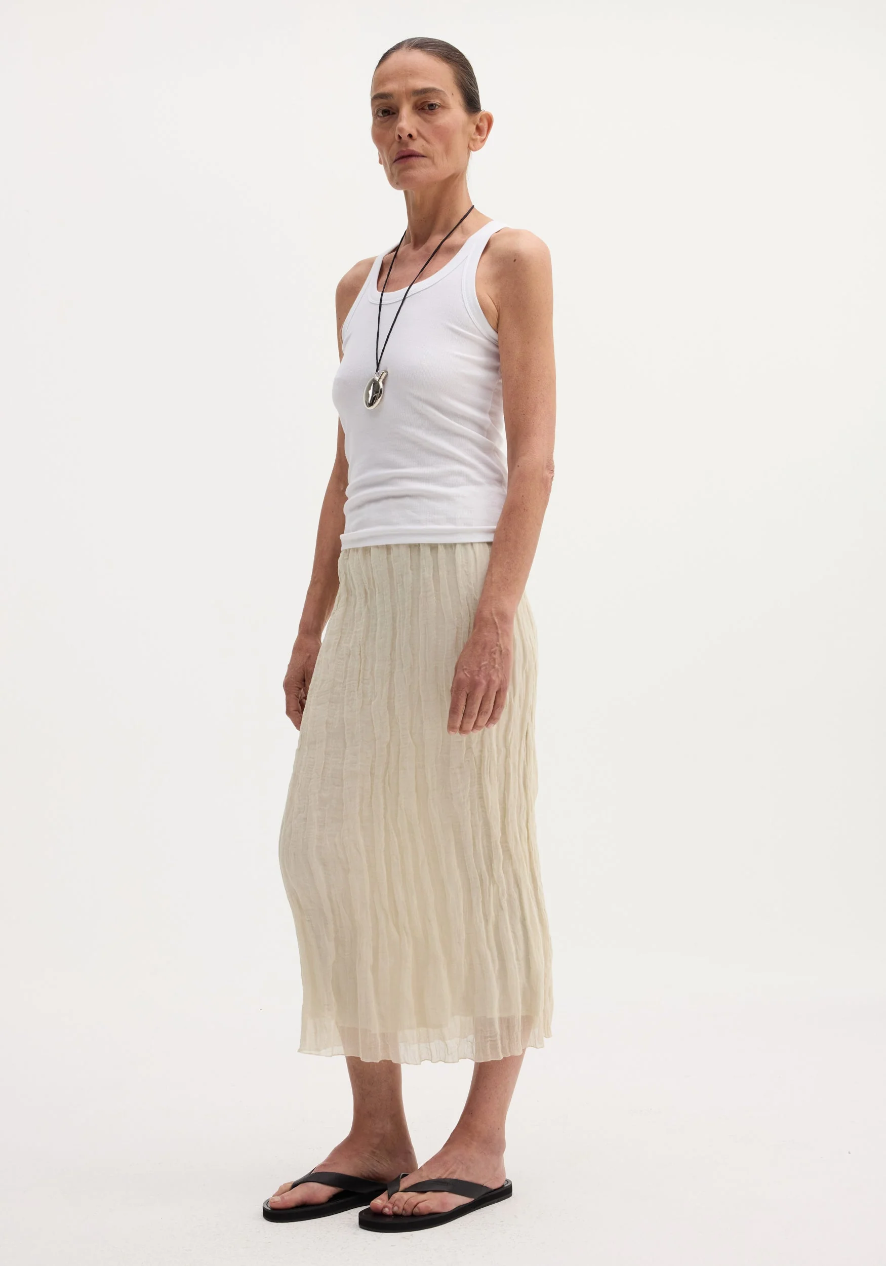ROHE - Textured tube skirt | cream - Image 4