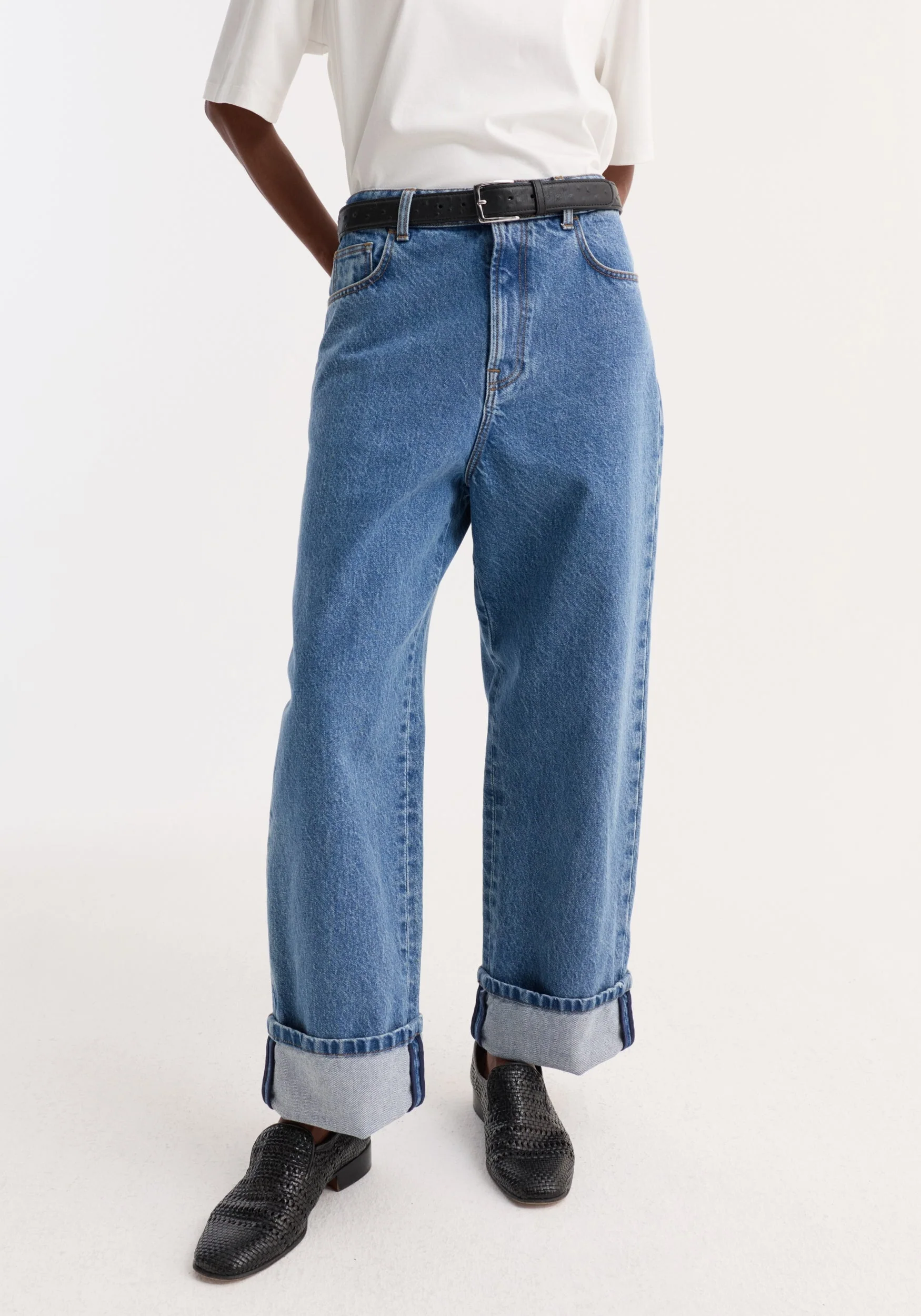 ROHE - Turn - up baggy denim | heritage blue - Image 2