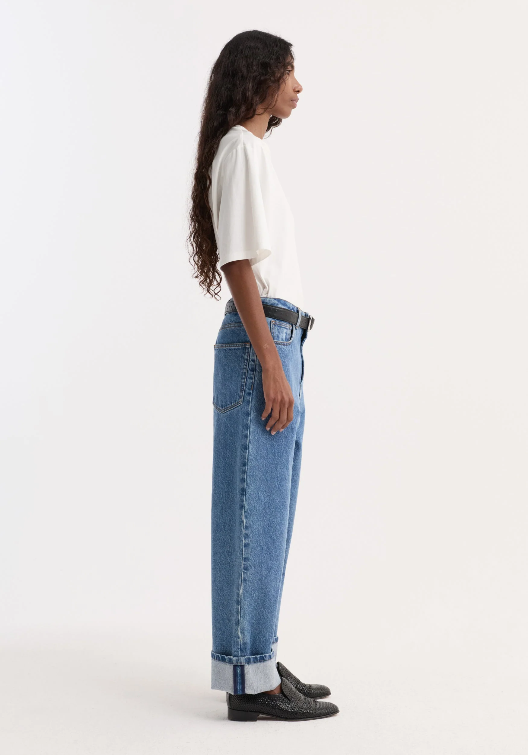 ROHE - Turn - up baggy denim | heritage blue - Image 4