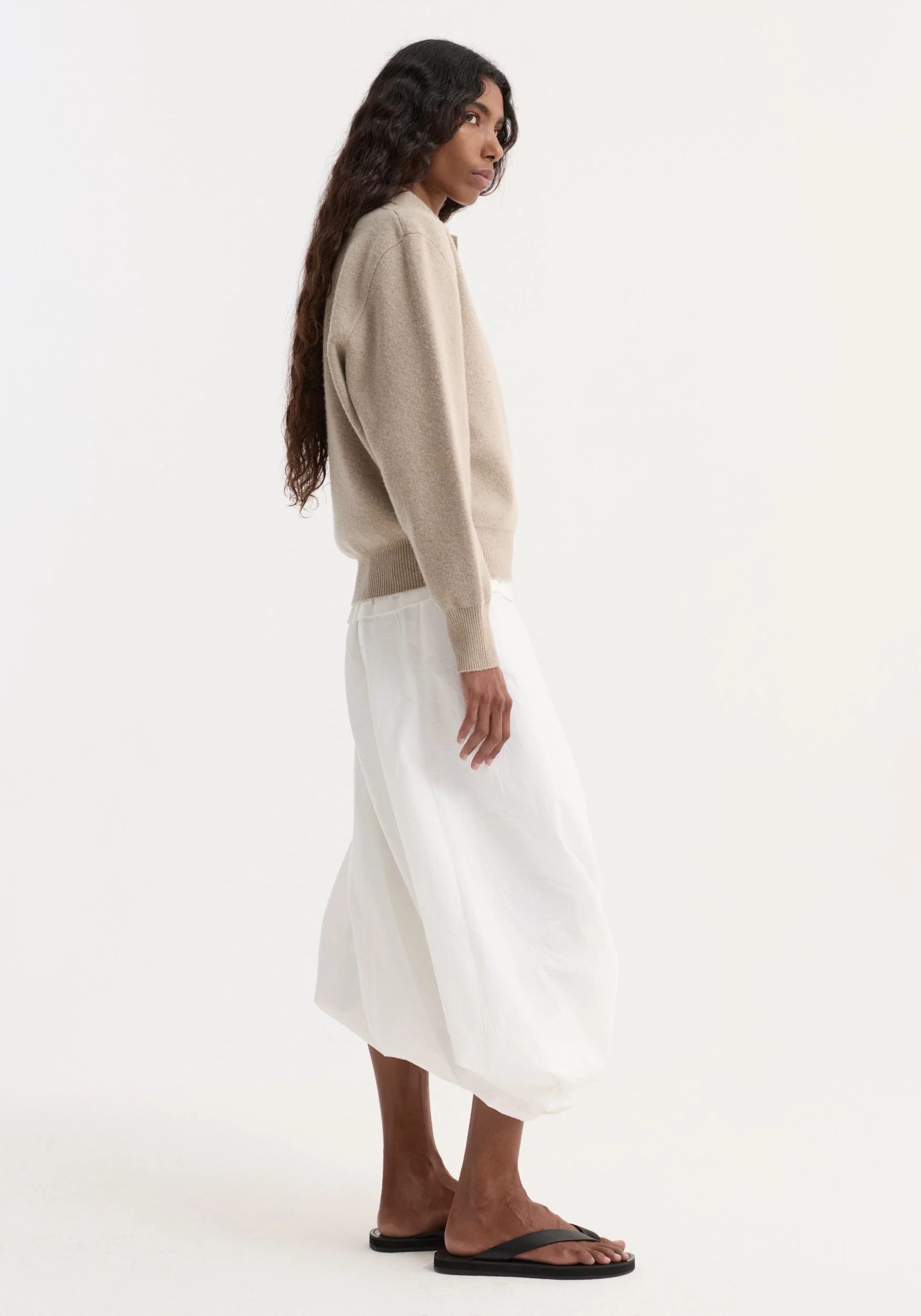 ROHE - Wool cashmere polo | stone melange - Image 2