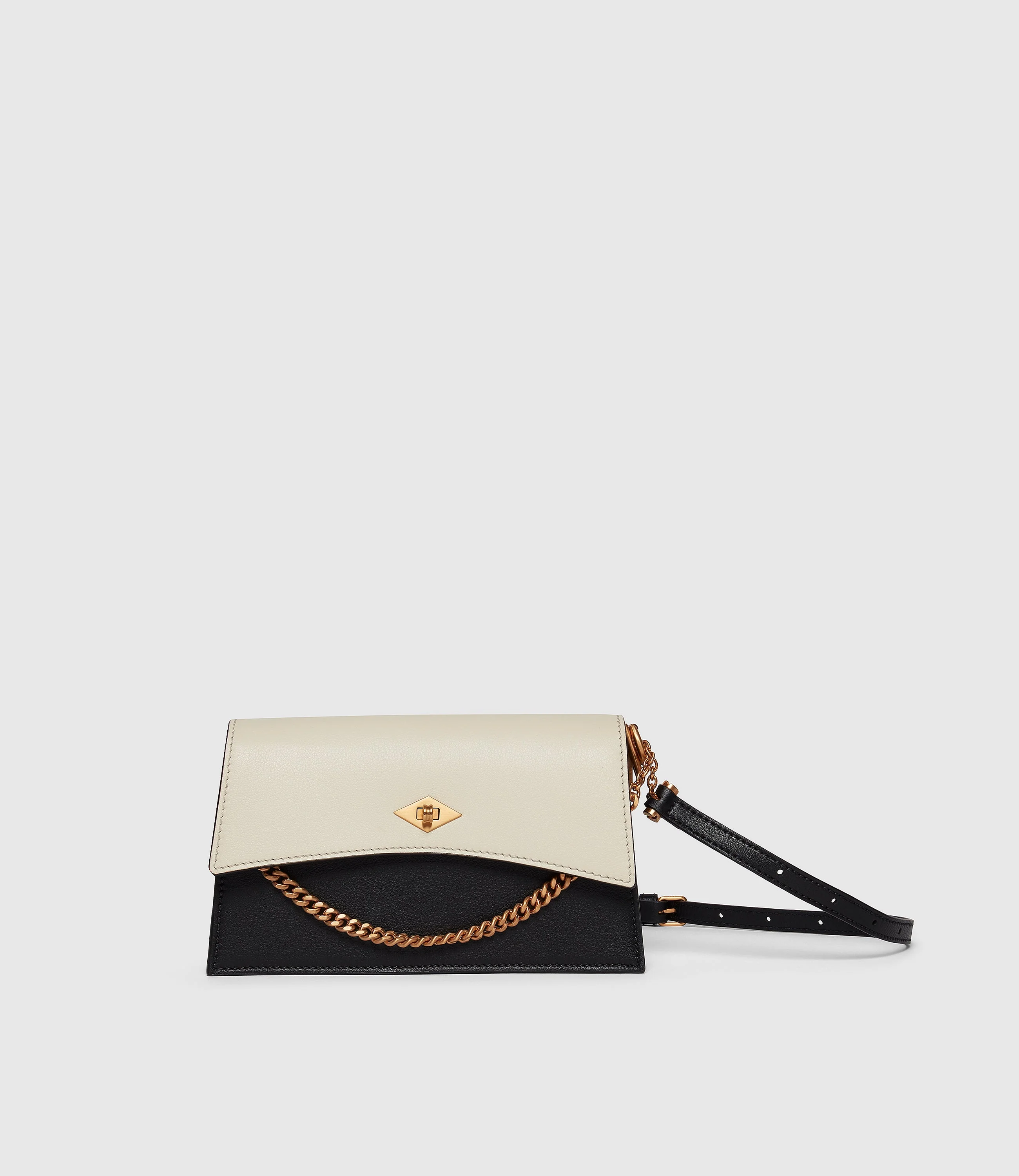 Metier - Roma Mini Clutch Smooth Calfskin Black and White Sand