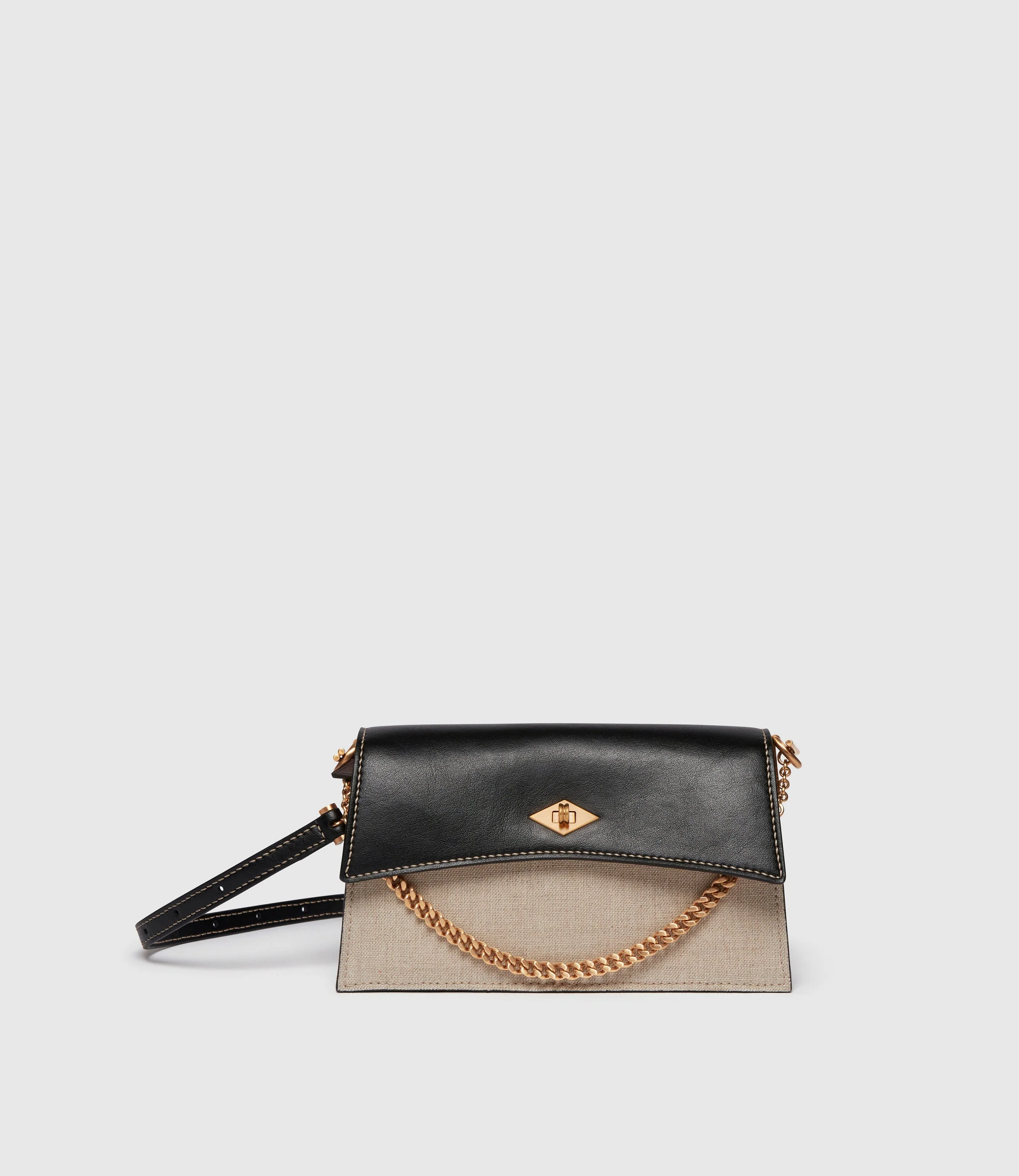 Metier - Roma Mini Clutch Natural Linen and Apple Leather