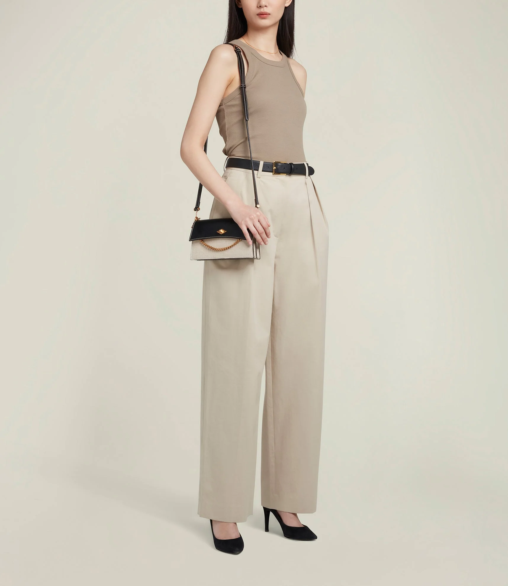 Metier - Roma Mini Clutch Natural Linen and Apple Leather - Image 4
