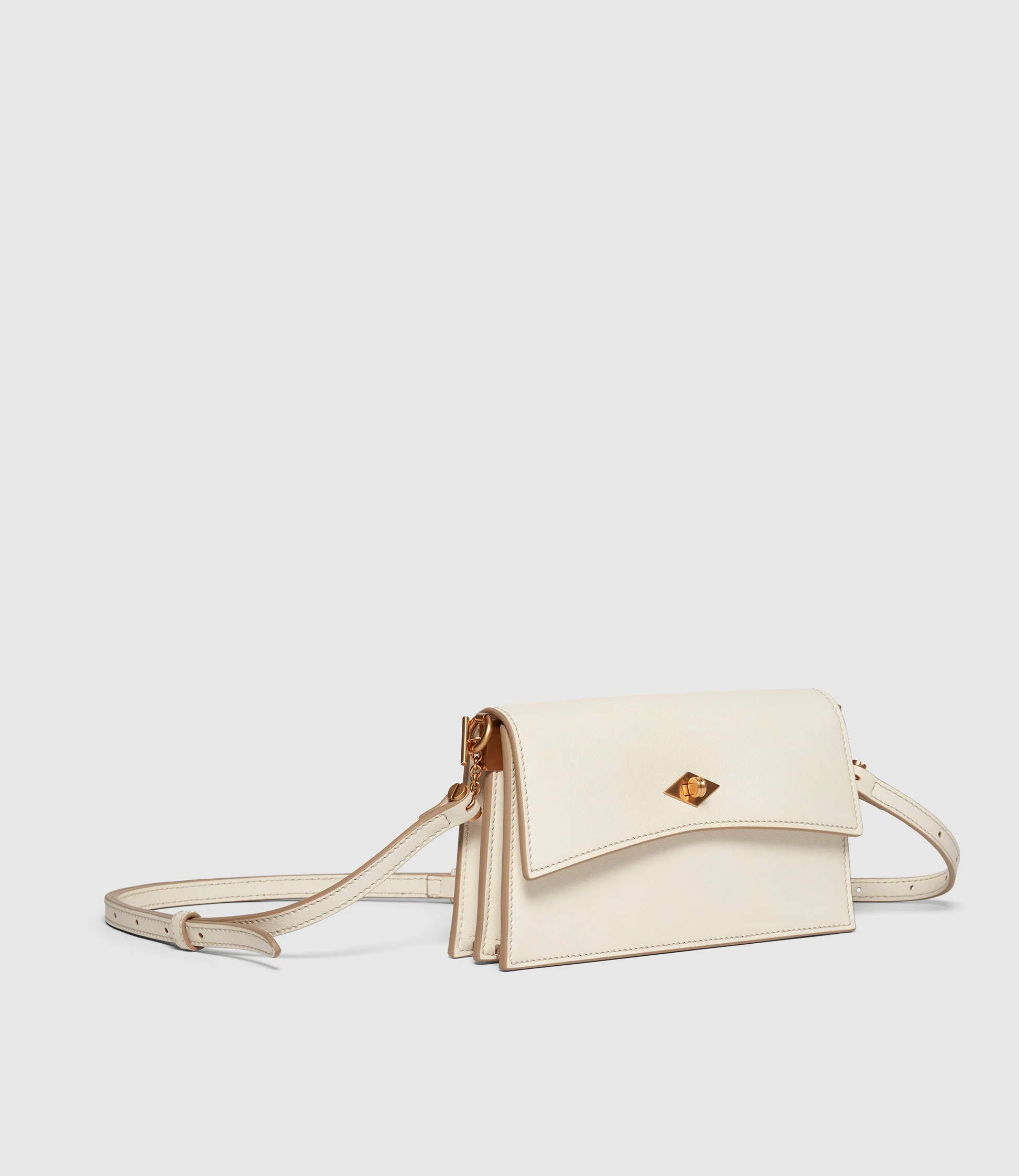 Metier - Roma Mini Clutch Smooth Calfskin White Sand - Image 2