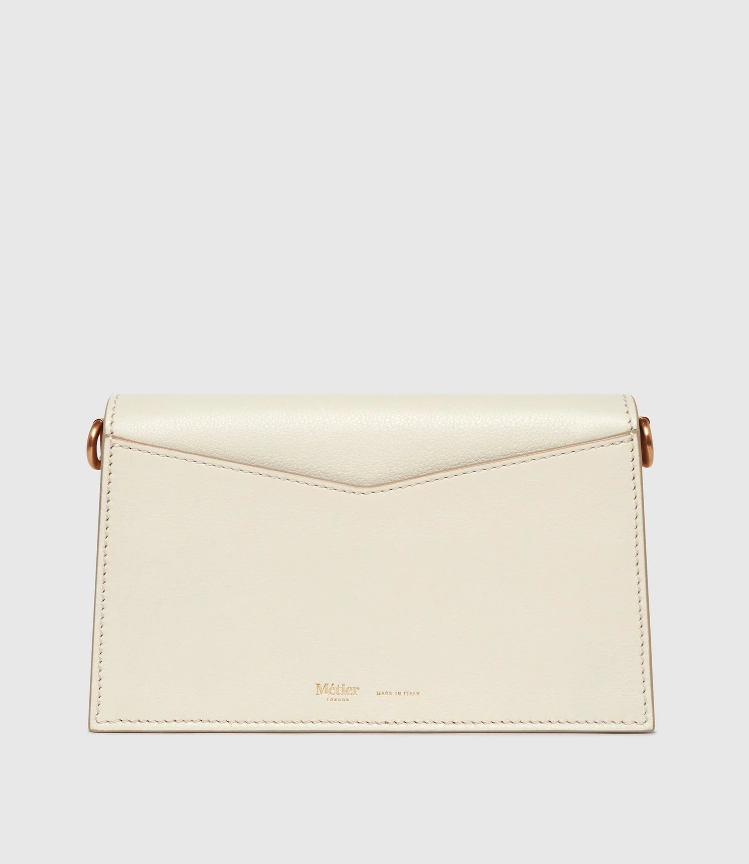 Metier - Roma Mini Clutch Smooth Calfskin White Sand - Image 3