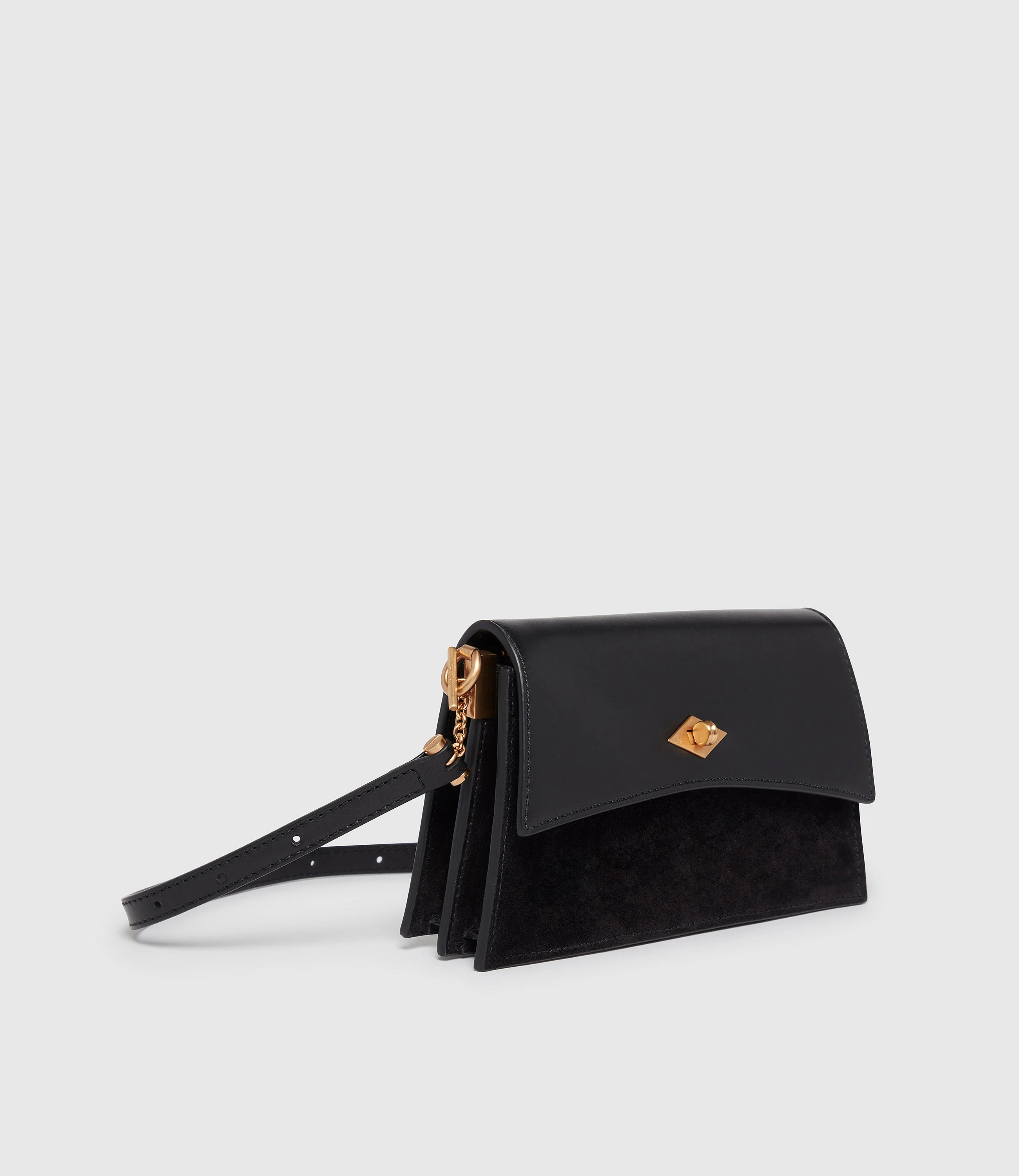 Metier - Roma Mini Clutch Suede and Atelier Calfskin Black - Image 2