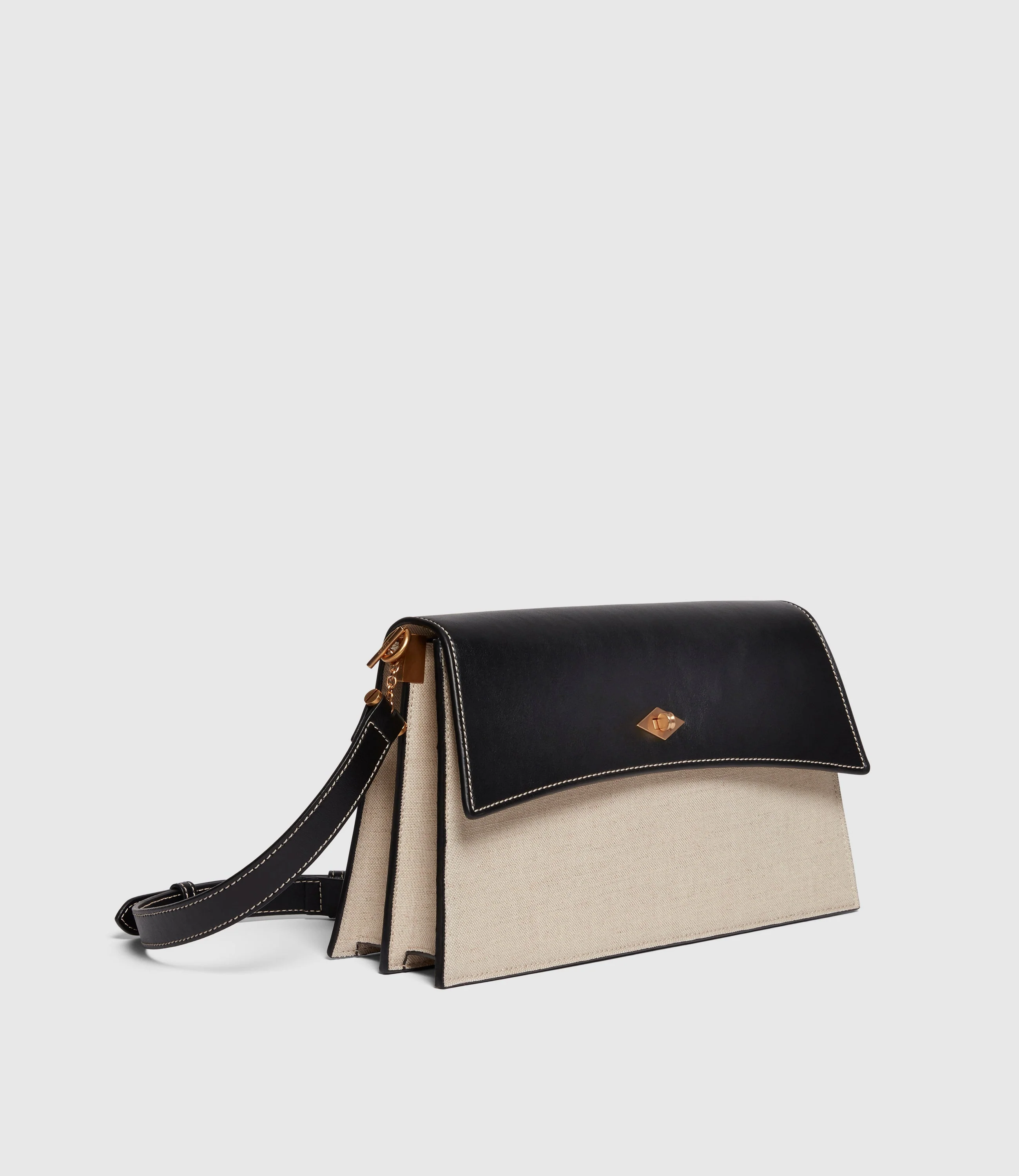 Metier - Roma Shoulder Bag Natural Linen and Apple Leather - Image 2