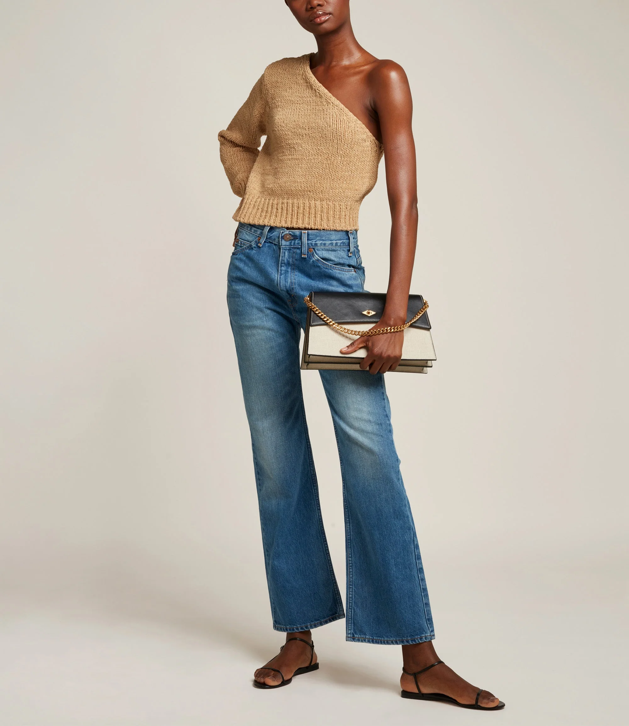 Metier - Roma Shoulder Bag Natural Linen and Apple Leather - Image 4