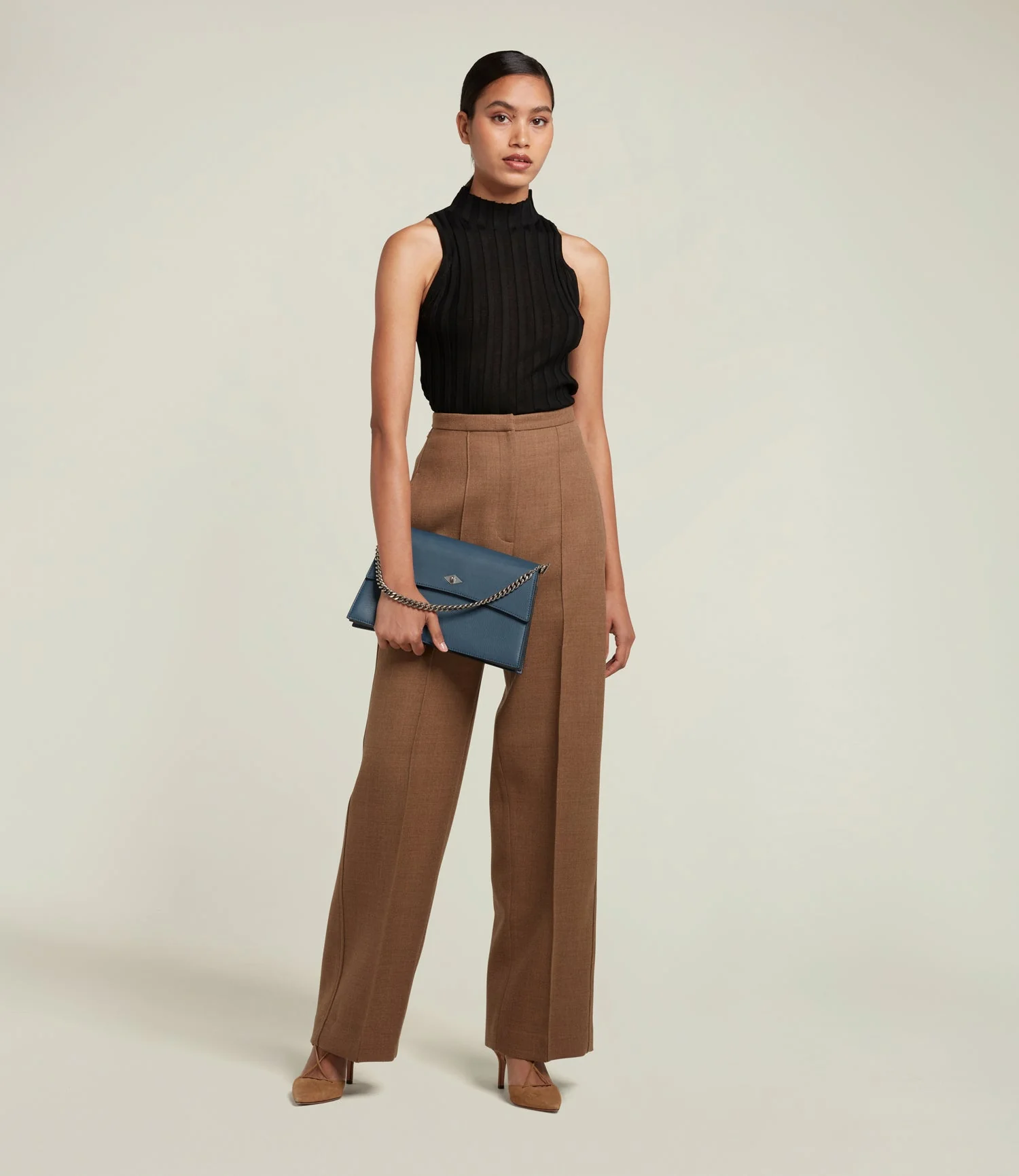 Metier - Roma Shoulder Bag Smooth Calfskin Storm - Image 4