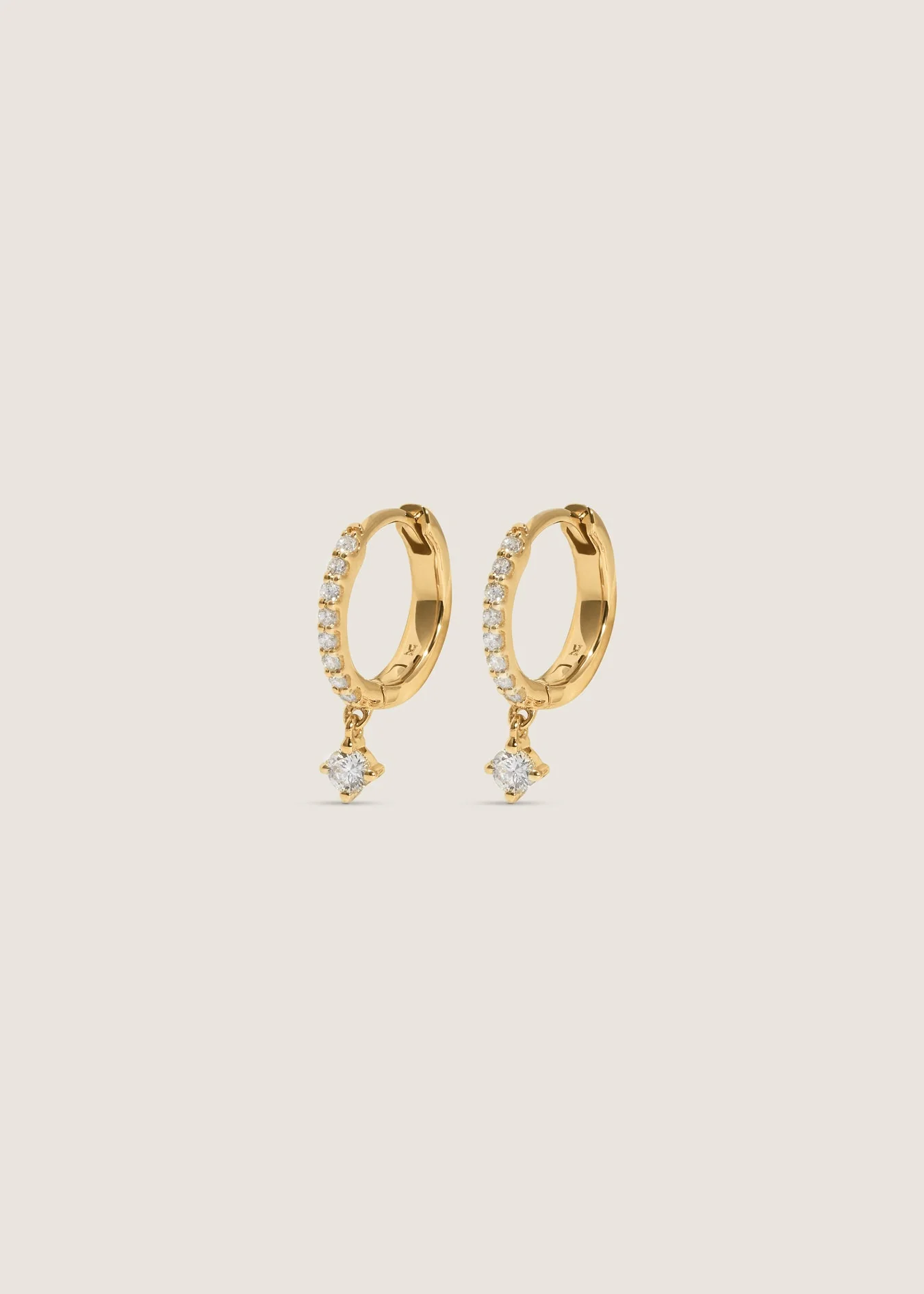 Kinn - Romy Pavé Huggie Earrings Round