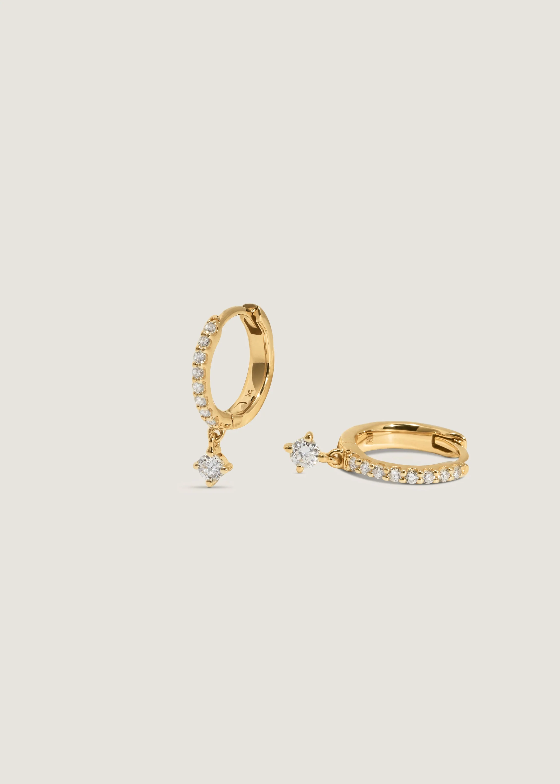 Kinn - Romy Pavé Huggie Earrings Round - Image 4