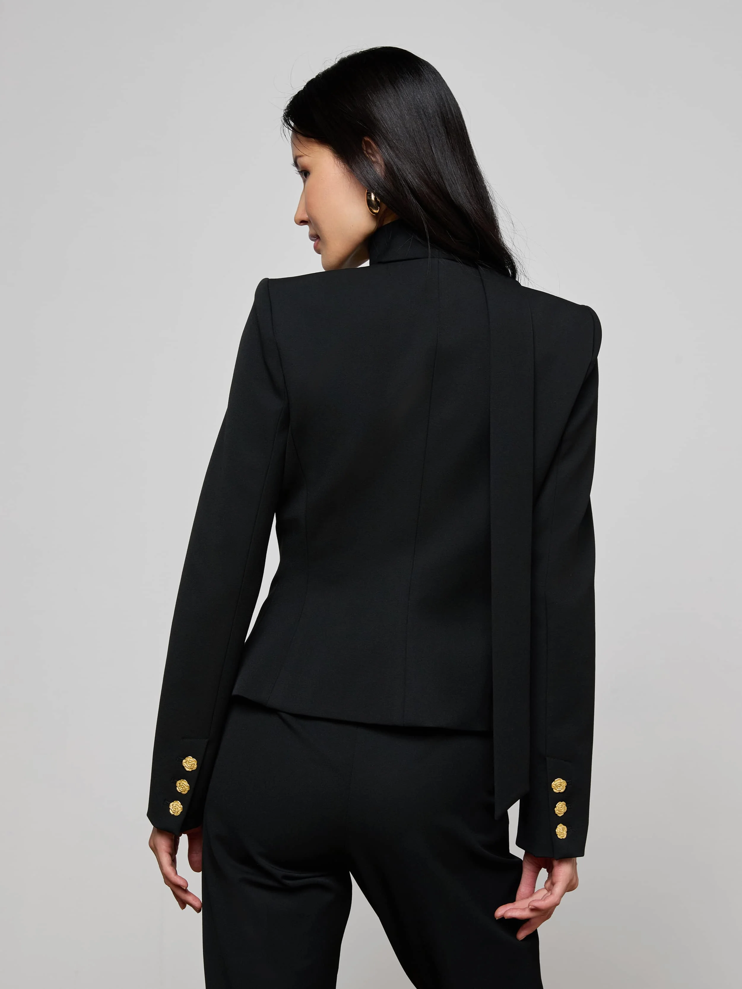 L'AGENCE - Romy Tie Neck Blazer - Image 10