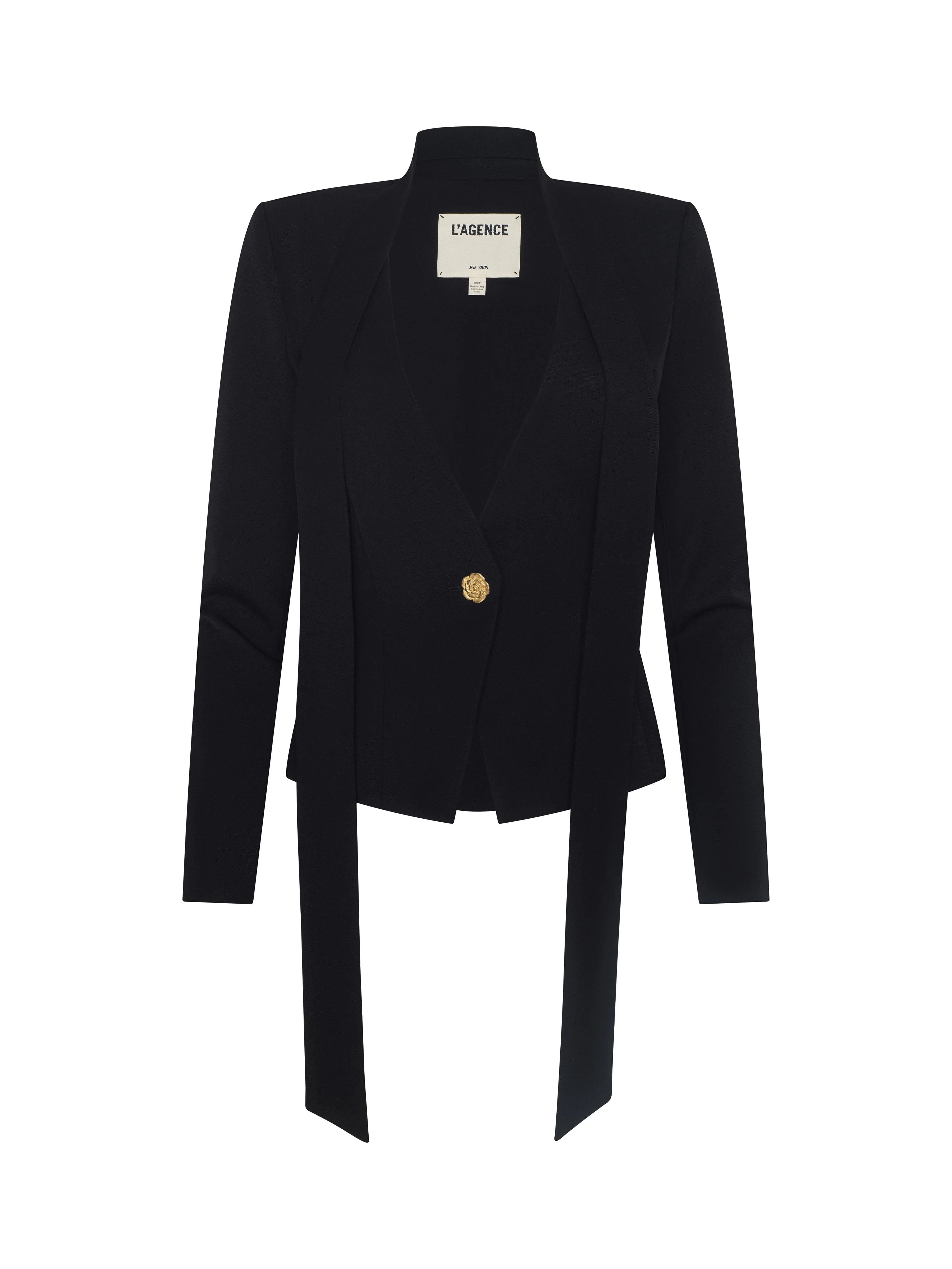 L'AGENCE - Romy Tie Neck Blazer - Image 12