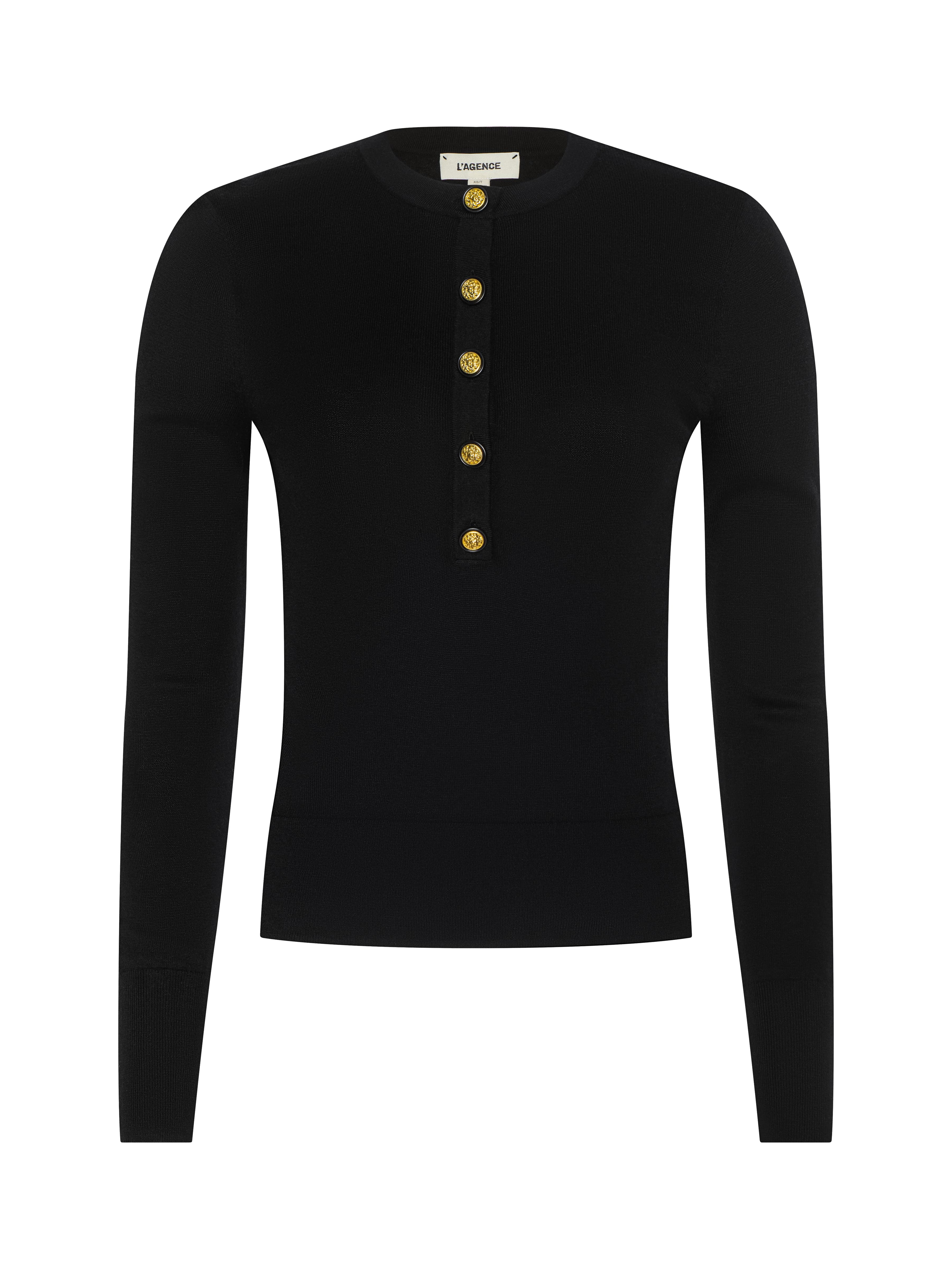 L'AGENCE - Ronda Knit Henley Top - Image 12