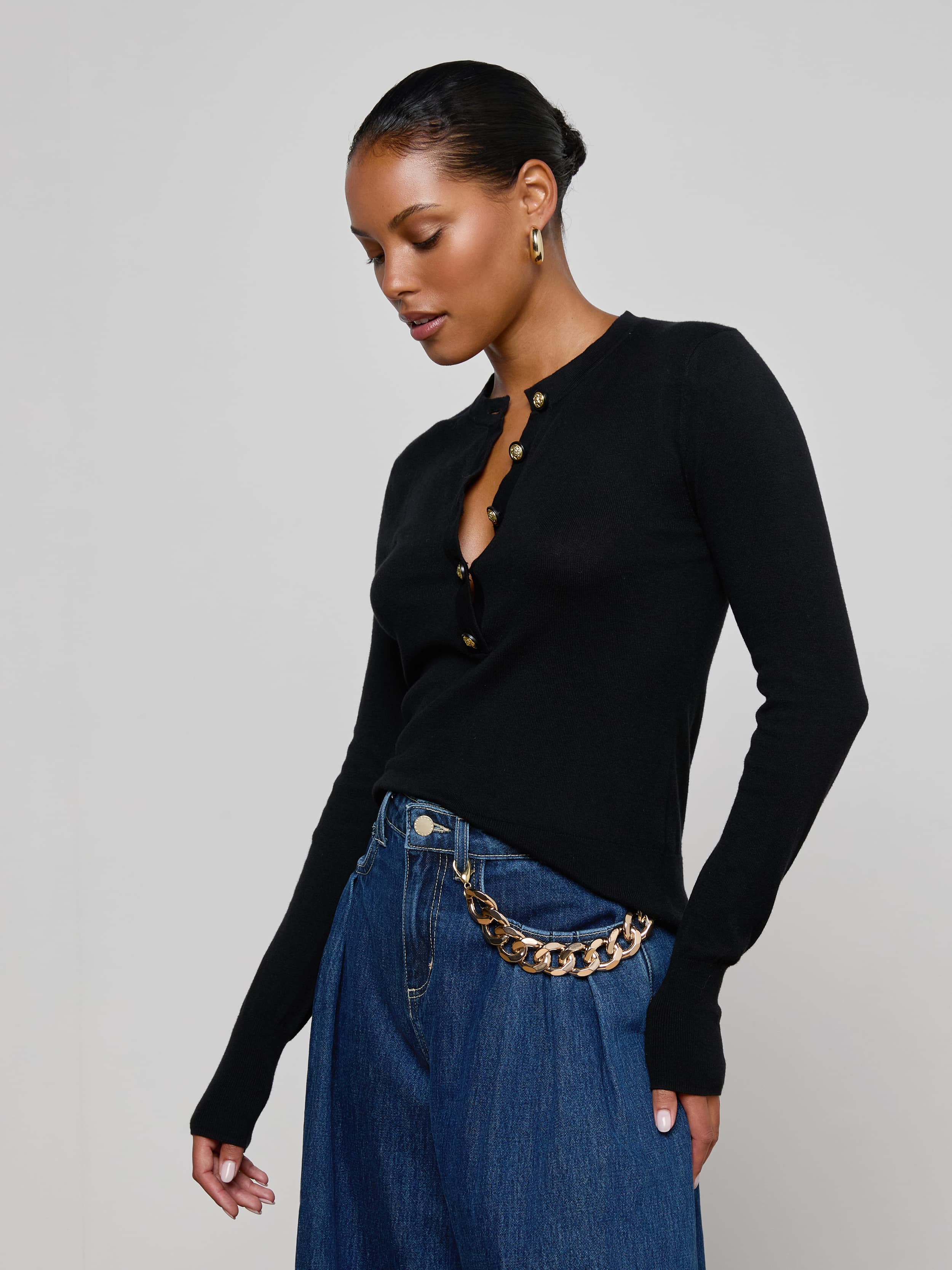 L'AGENCE - Ronda Knit Henley Top - Image 8