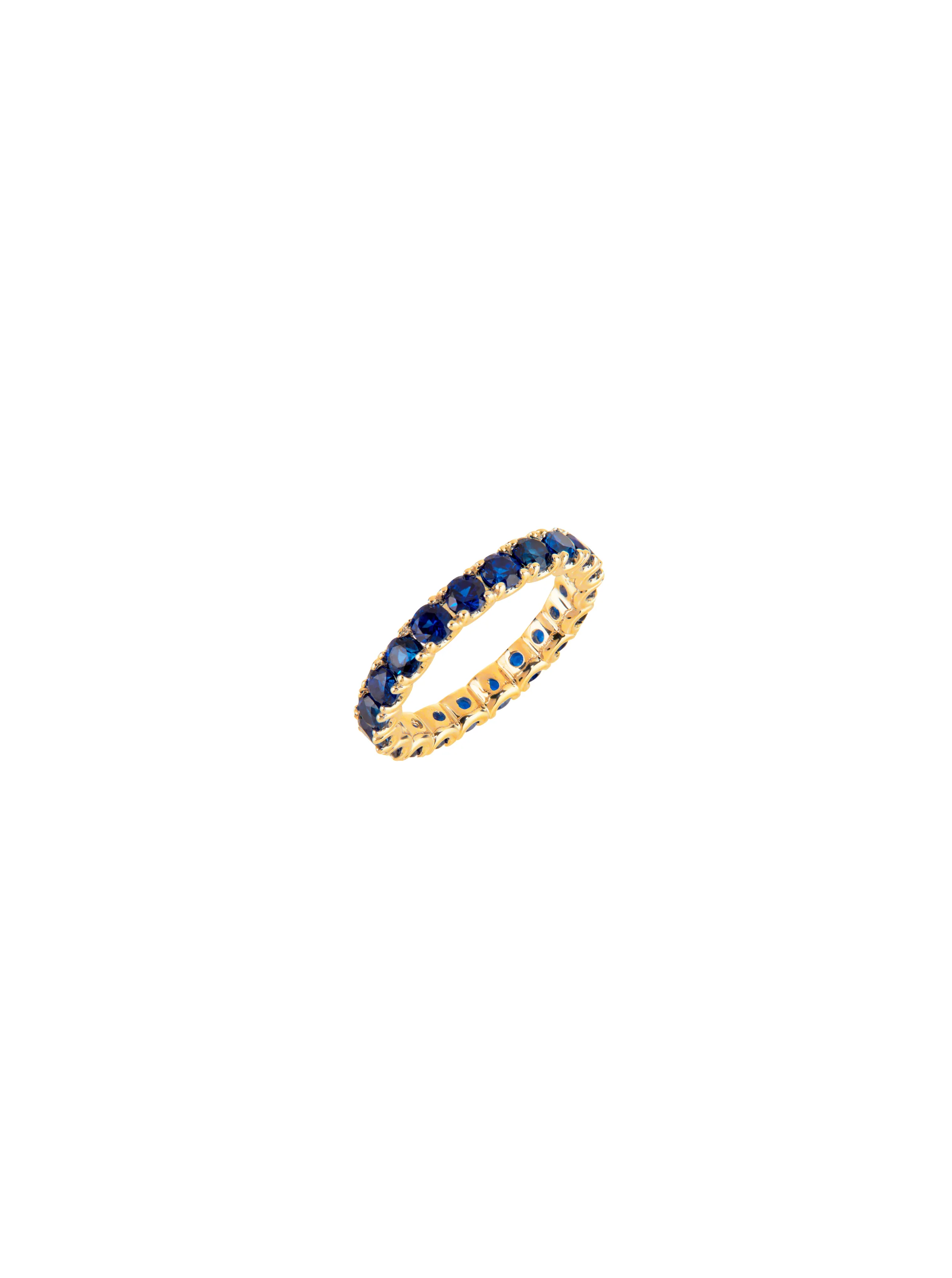 Dorsey - ROUND CUT ETERNITY BAND, LAB BLUE SAPPHIRE, GOLD - Image 2