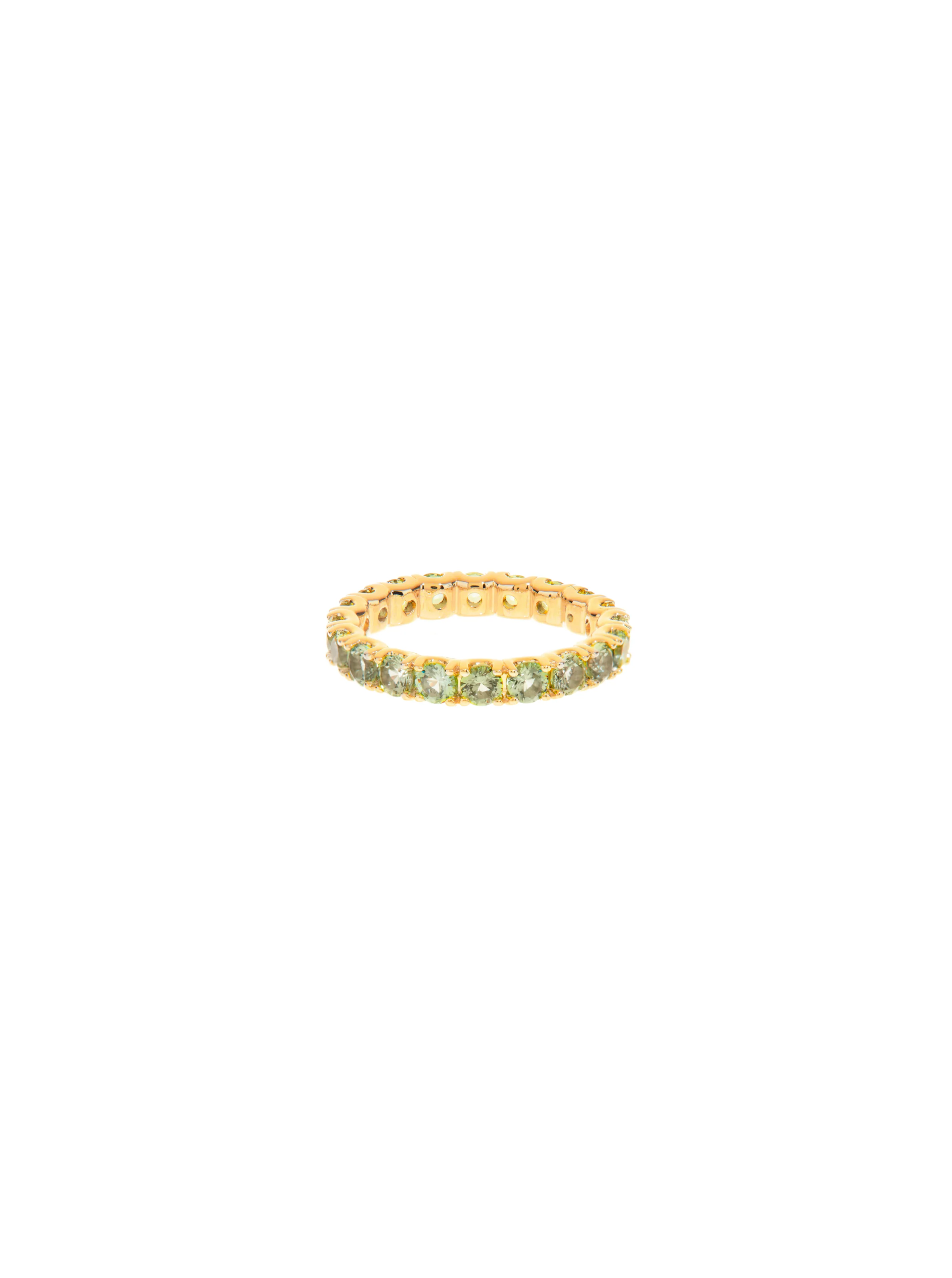 Dorsey - ROUND CUT ETERNITY BAND, LAB LIGHT GREEN SPINEL, GOLD