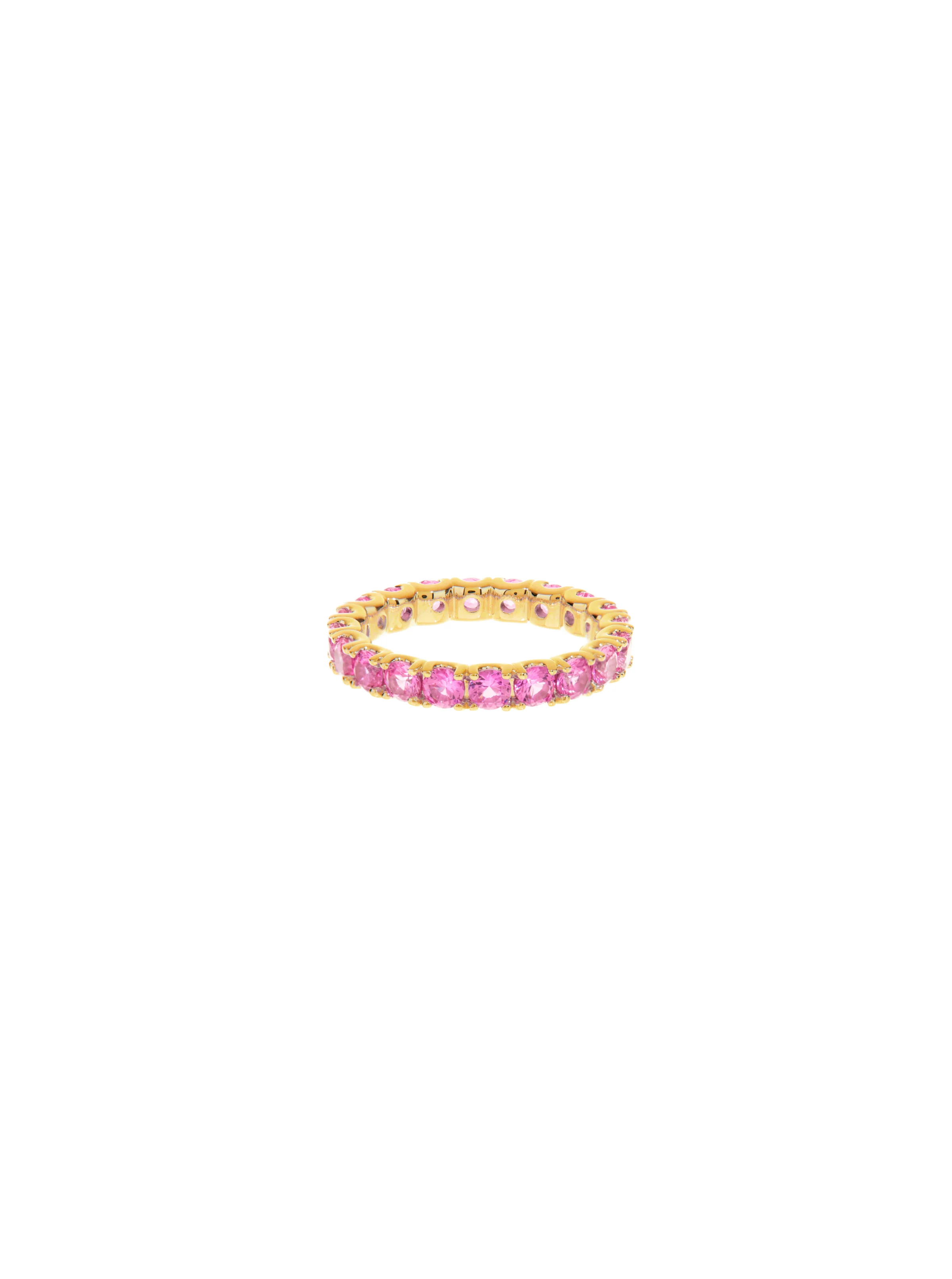 Dorsey - ROUND CUT ETERNITY BAND, LAB PINK SAPPHIRE, GOLD