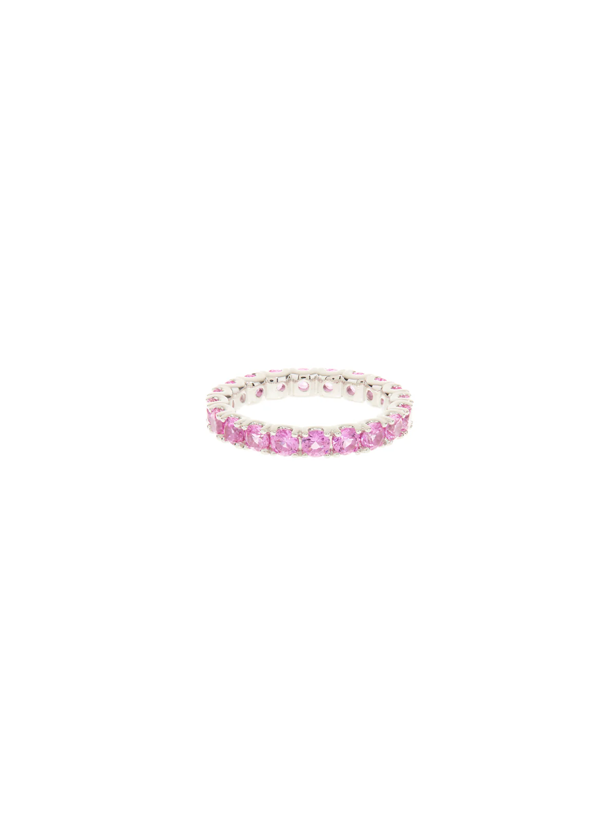 Dorsey - ROUND CUT ETERNITY BAND, LAB PINK SAPPHIRE, SILVER