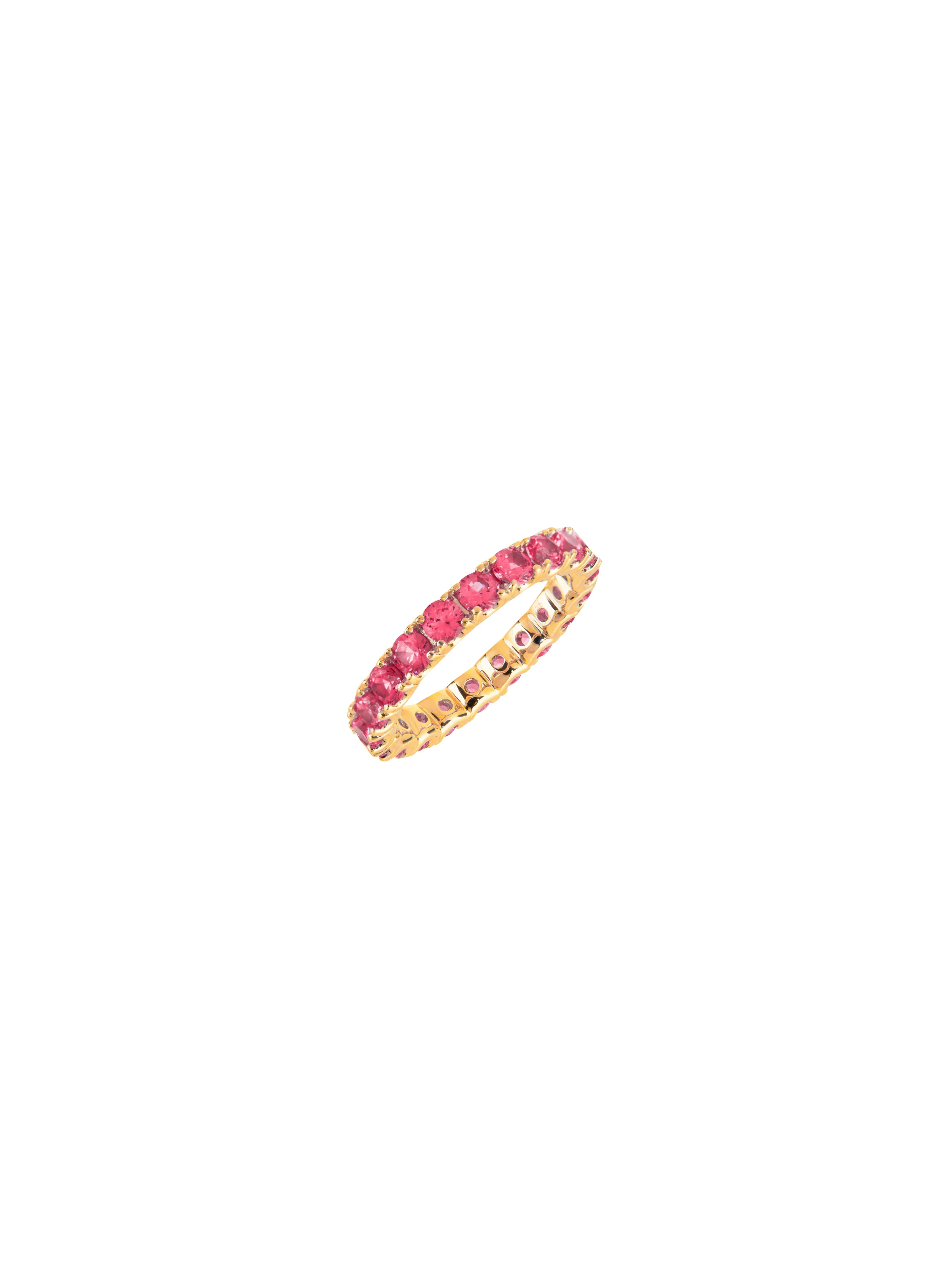Dorsey - ROUND CUT ETERNITY BAND, LAB RED SAPPHIRE, GOLD - Image 2
