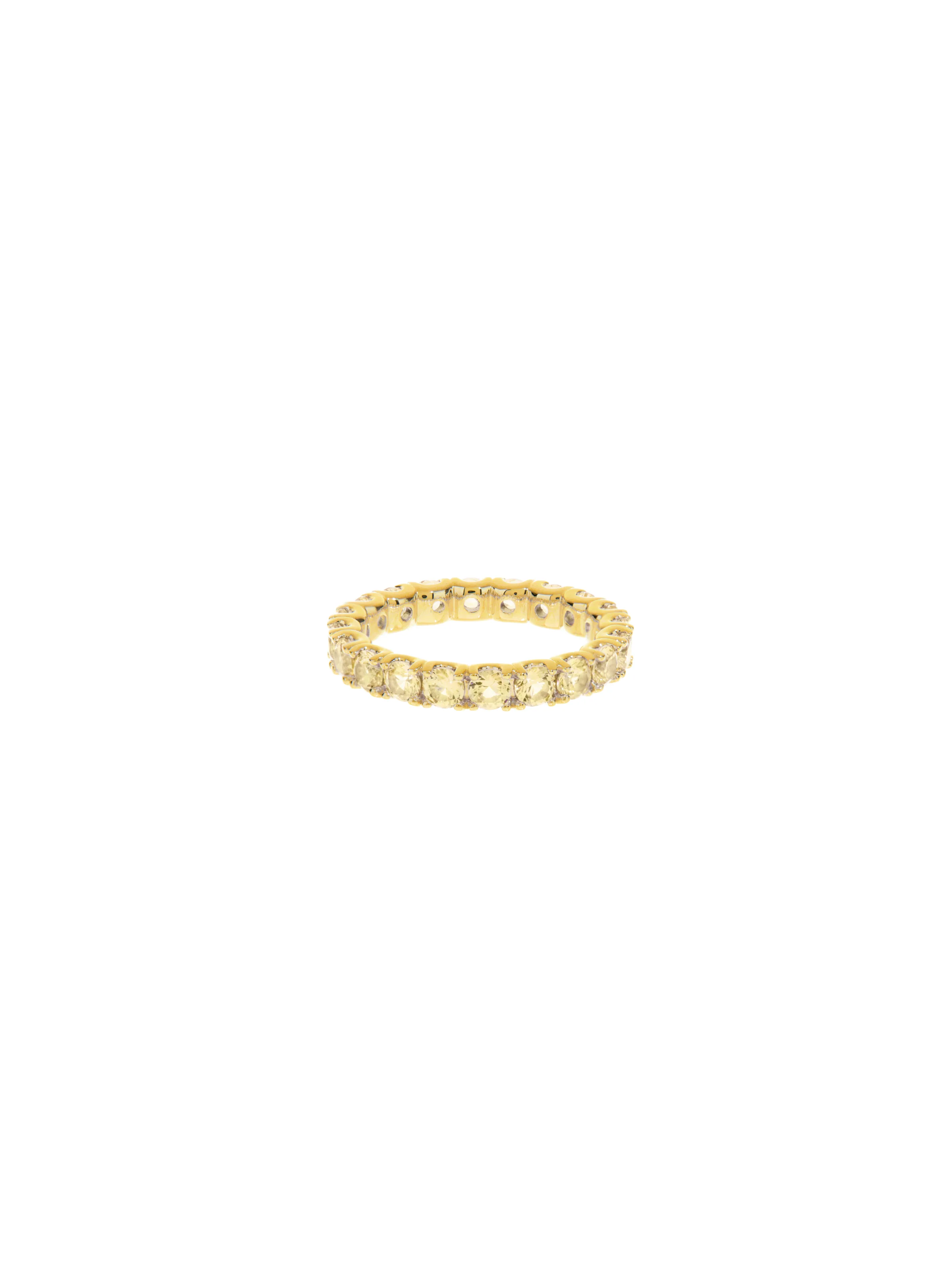 Dorsey - ROUND CUT ETERNITY BAND, LAB YELLOW SAPPHIRE, GOLD