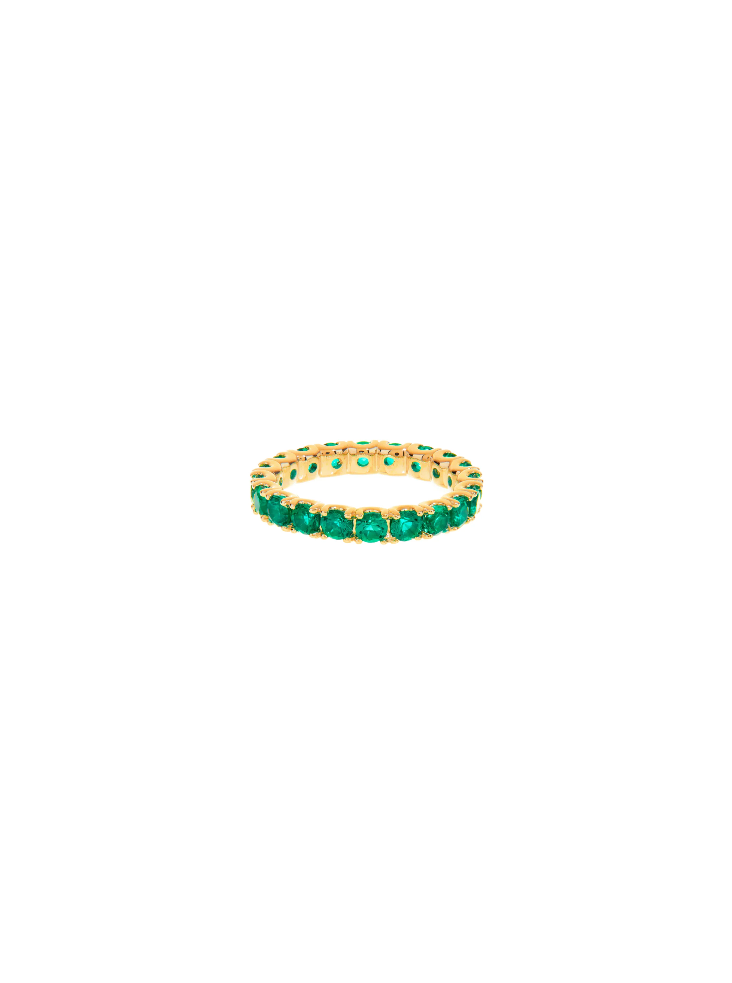 Dorsey - ROUND CUT ETERNITY BAND, LAB EMERALD, GOLD