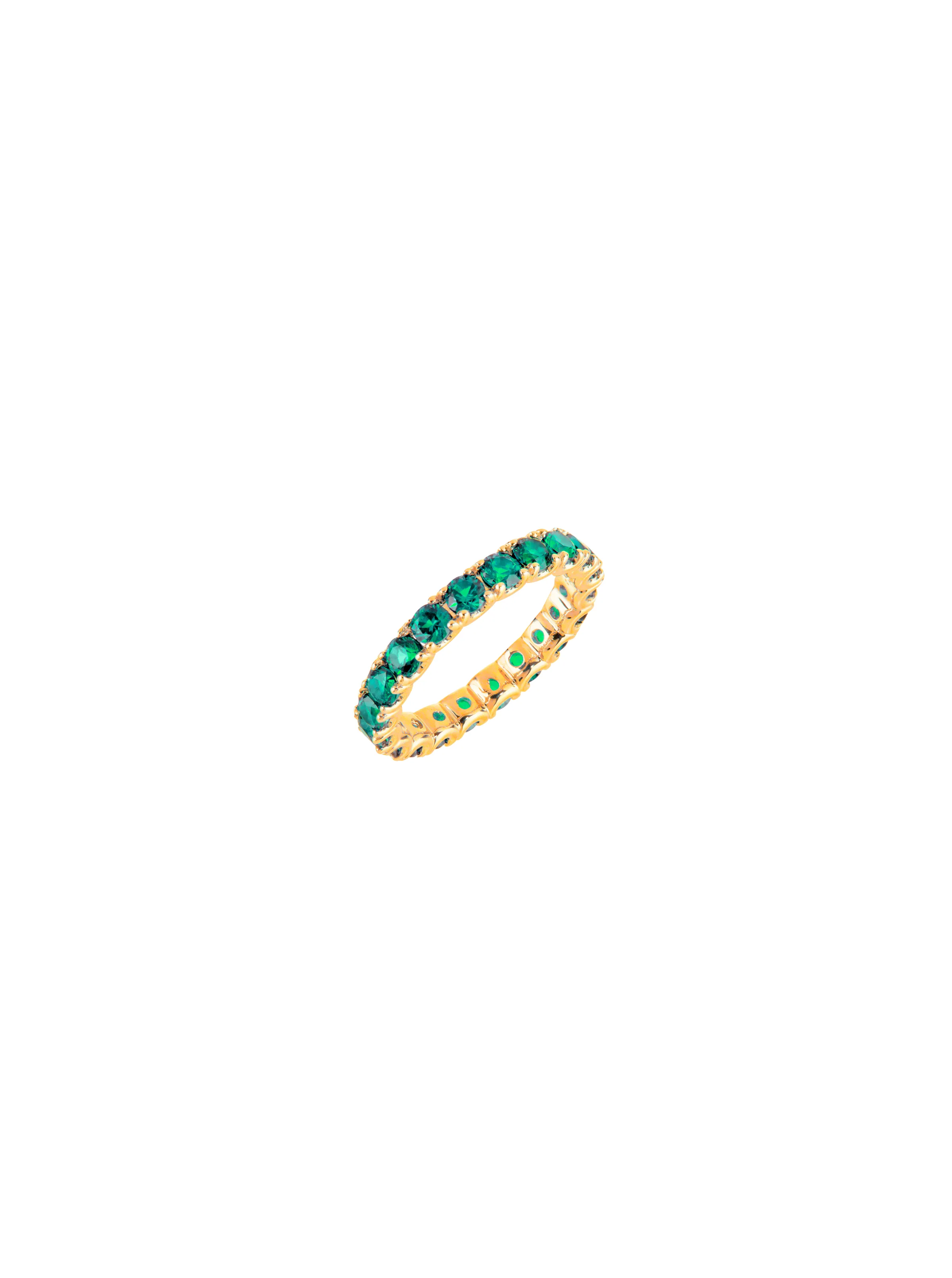 Dorsey - ROUND CUT ETERNITY BAND, LAB EMERALD, GOLD - Image 2