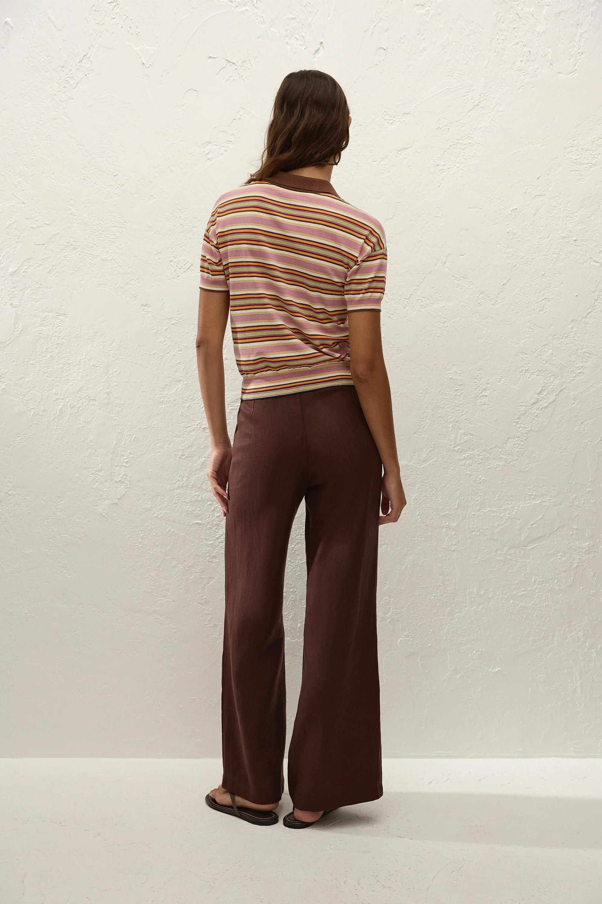 Faithfull - Sable Polo Shirt Luis Stripe Dusty Mauve - Image 4