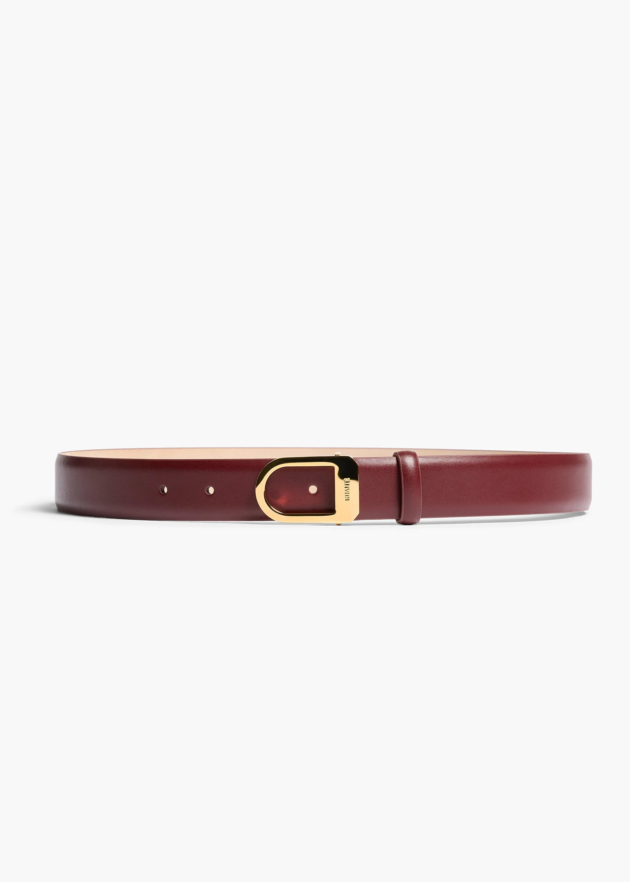 Khaite - Saddle Belt in Oxblood Leather with Gold