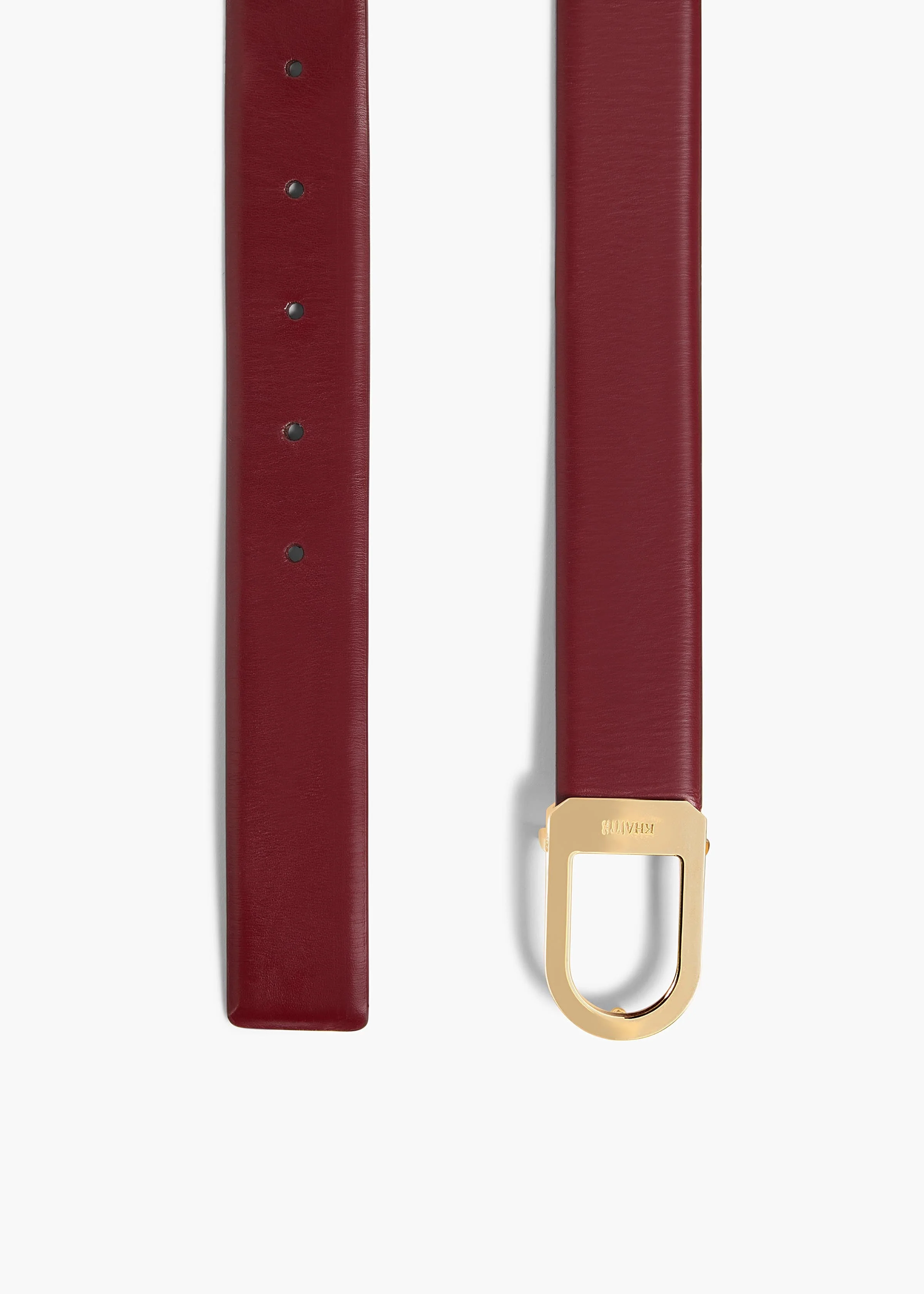Khaite - Saddle Belt in Oxblood Leather with Gold - Image 2