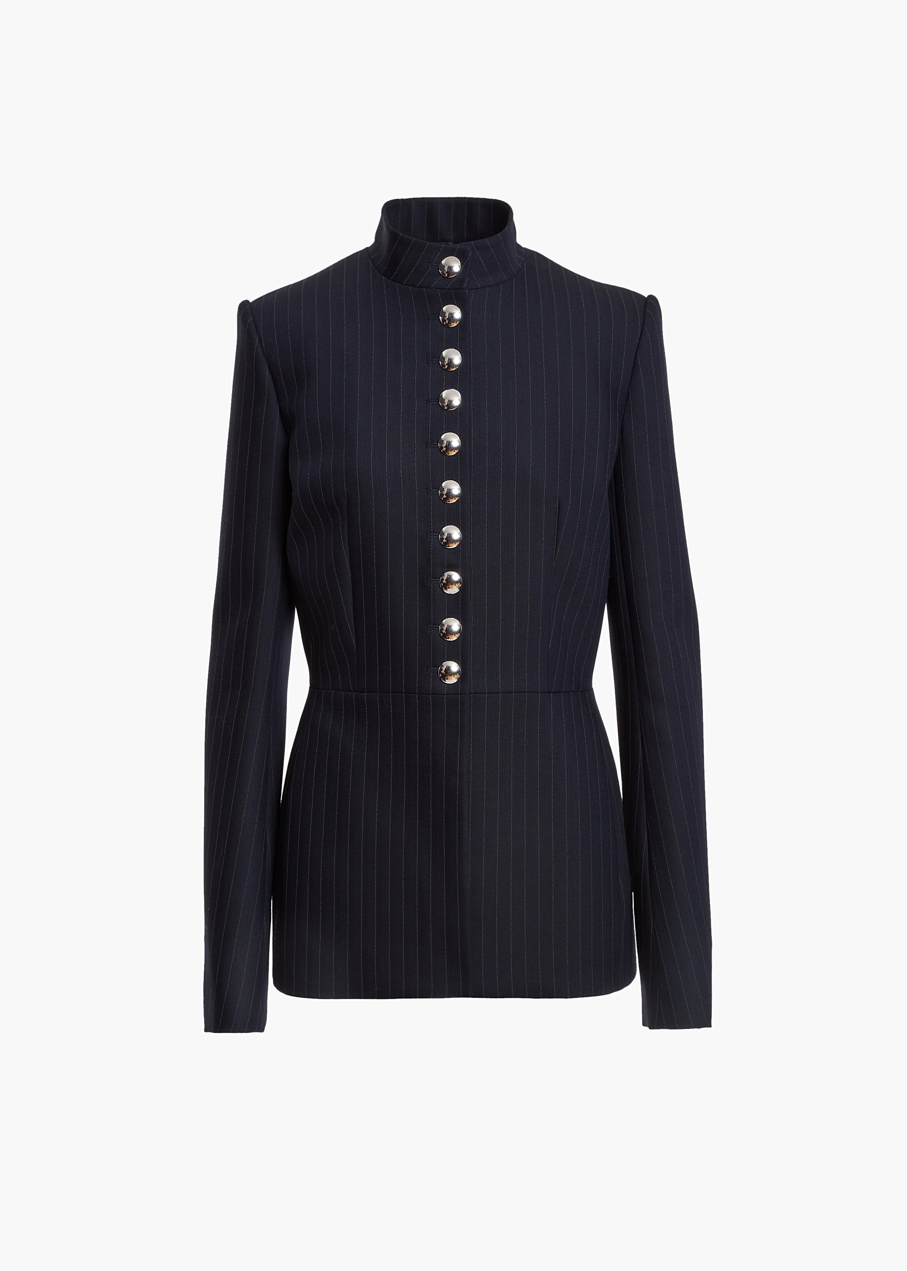 Khaite - Samuel Jacket in Navy and White Stripe - Image 8