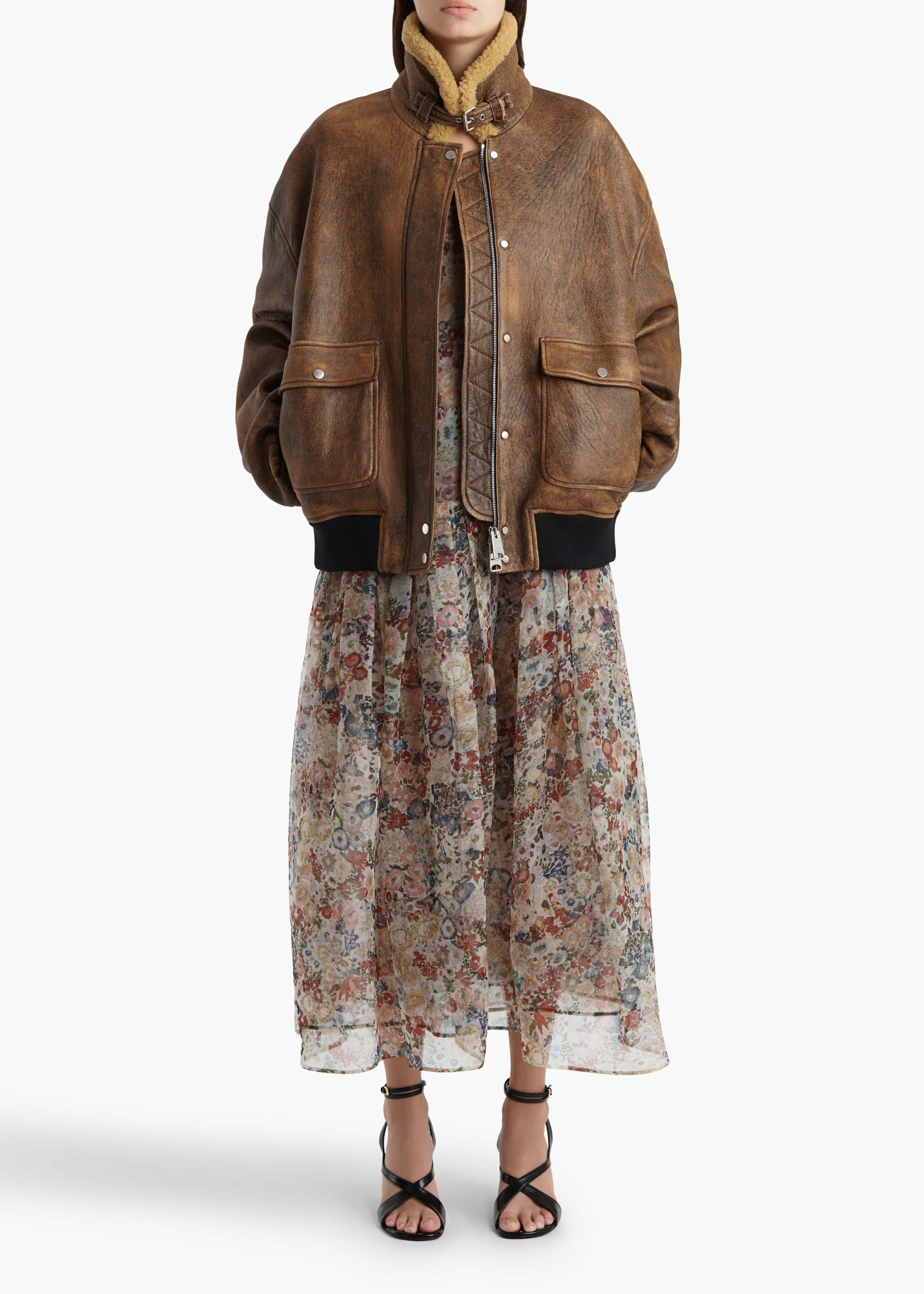 Khaite - Sandor Jacket in Dark Brown Distressed Leather - Image 10