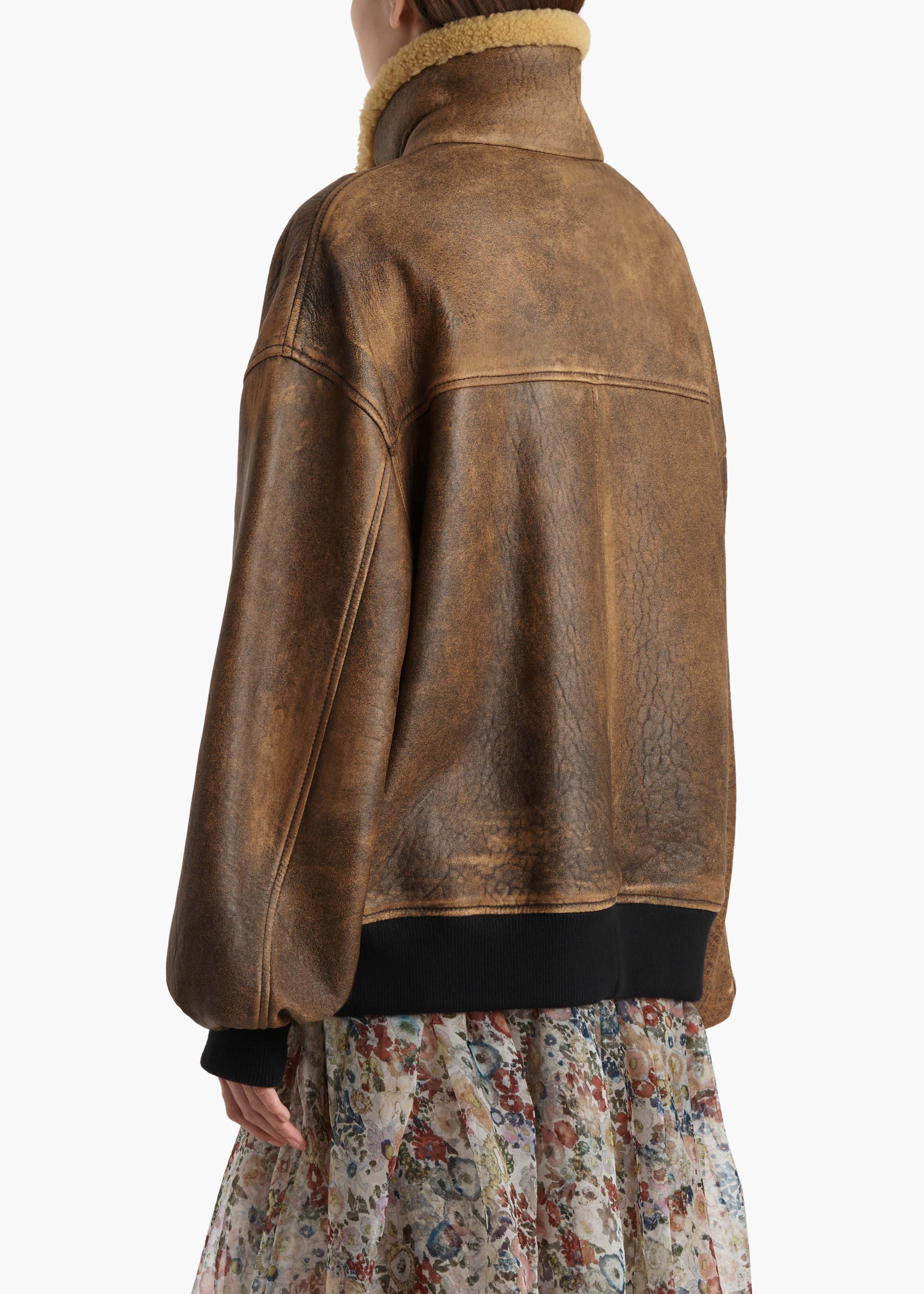 Khaite - Sandor Jacket in Dark Brown Distressed Leather - Image 12