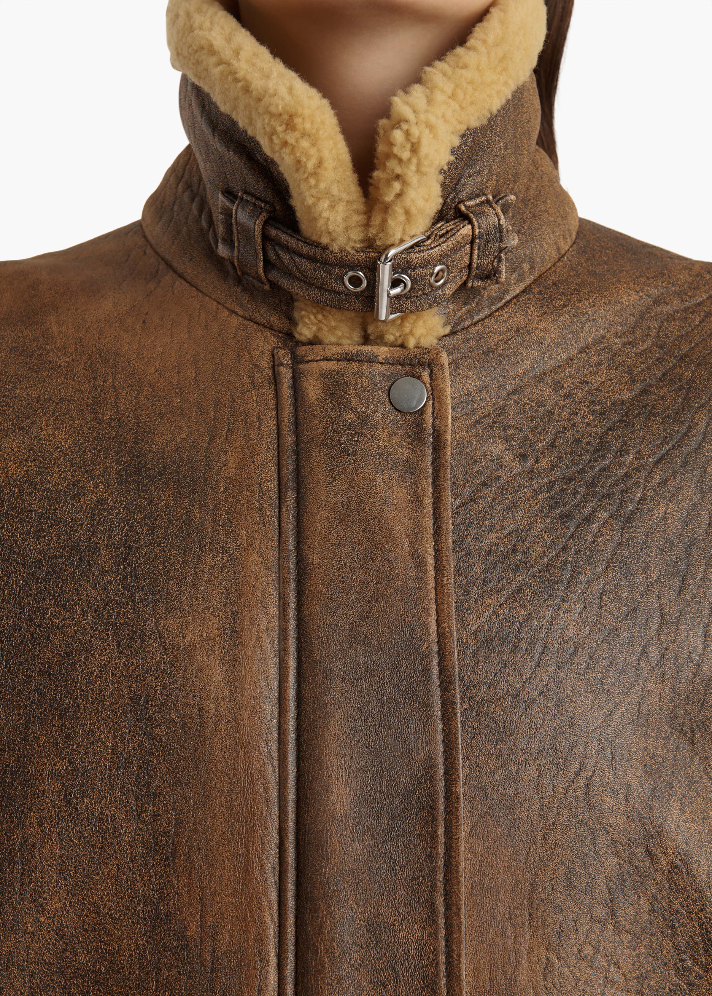 Khaite - Sandor Jacket in Dark Brown Distressed Leather - Image 13