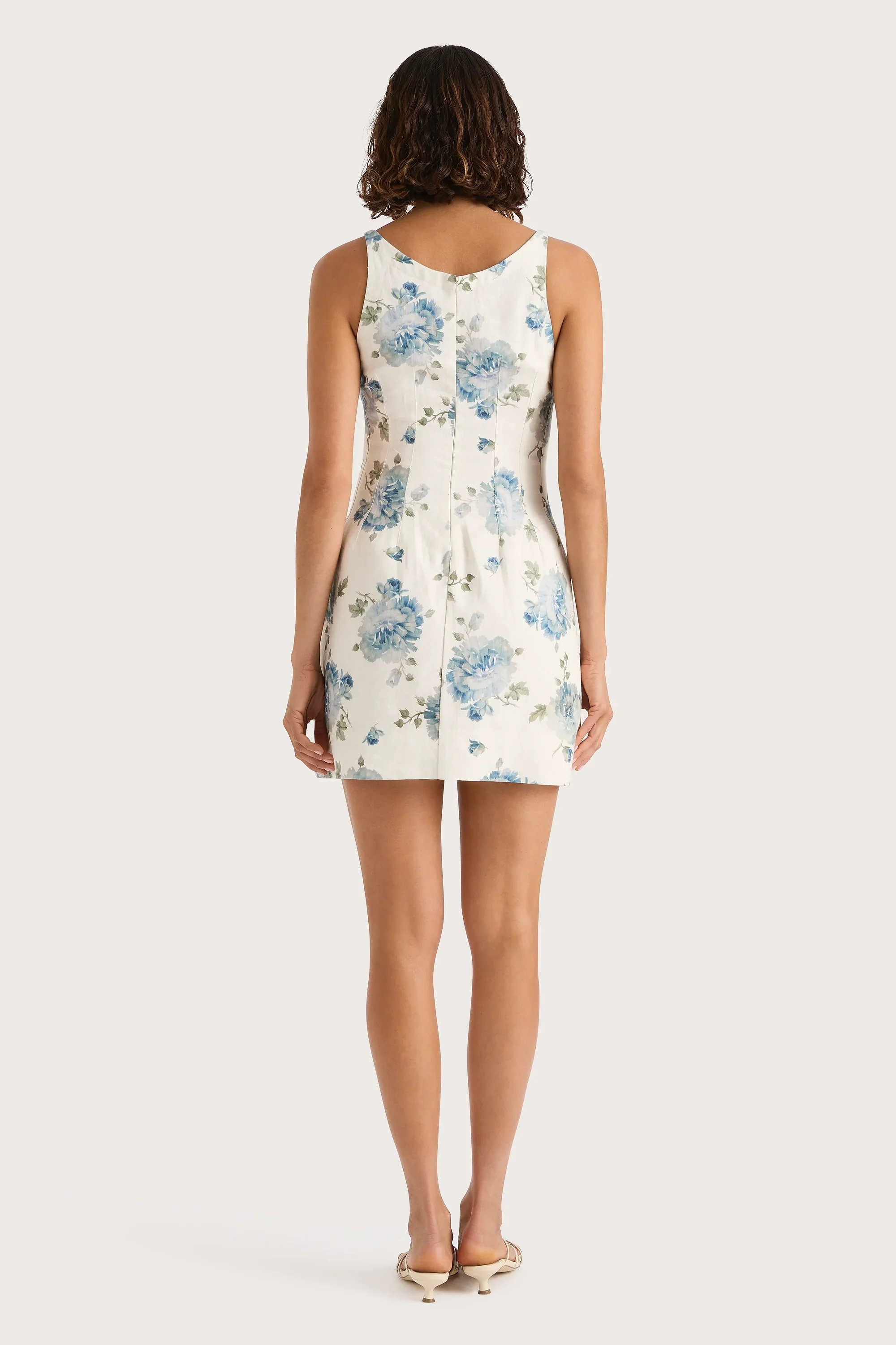 Faithfull - Sanne Mini Dress Cecile Floral Pale Blue - Image 4