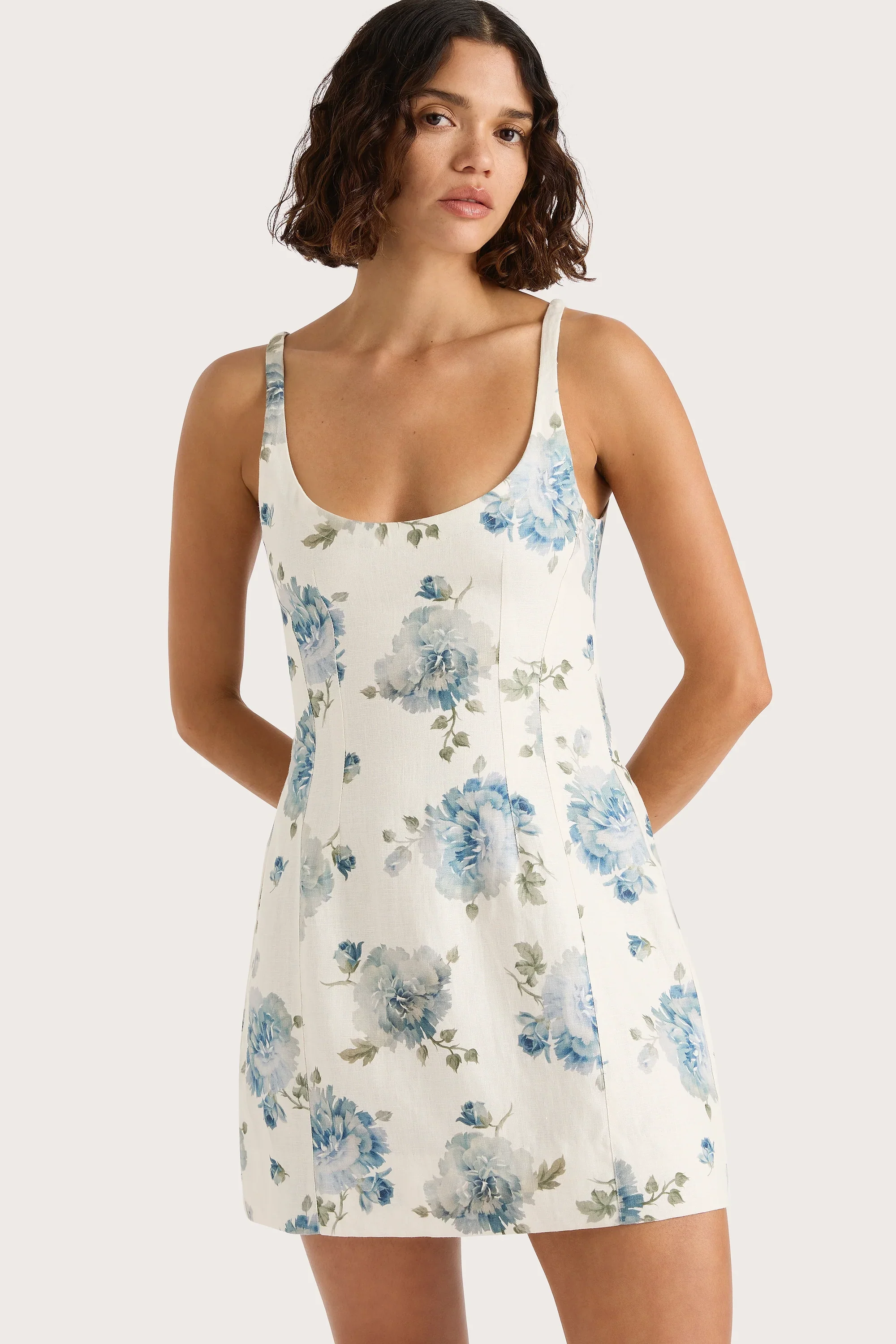 Faithfull - Sanne Mini Dress Cecile Floral Pale Blue - Image 5
