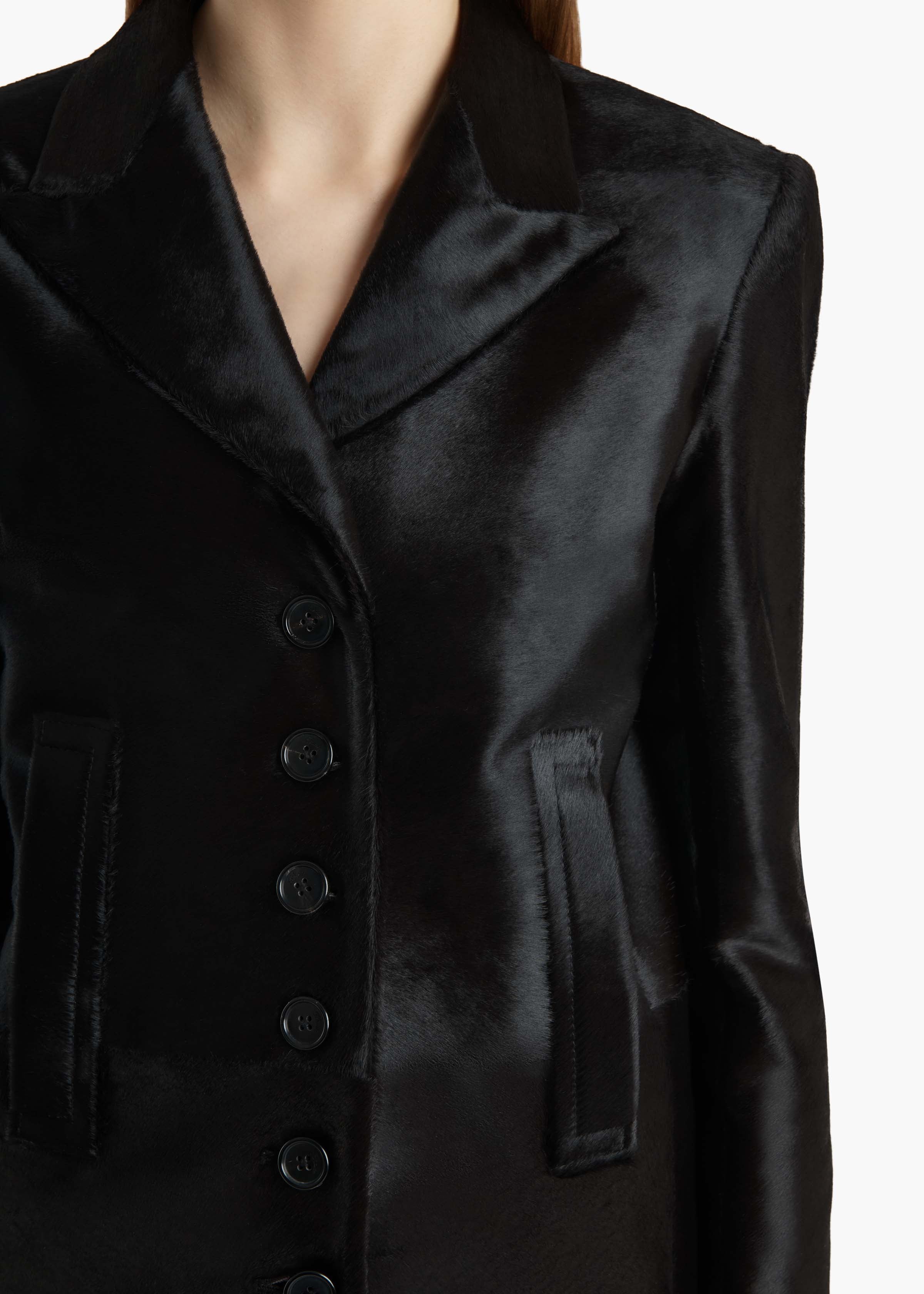 Khaite - Saraphina Jacket in Chocolate Haircalf - Image 13