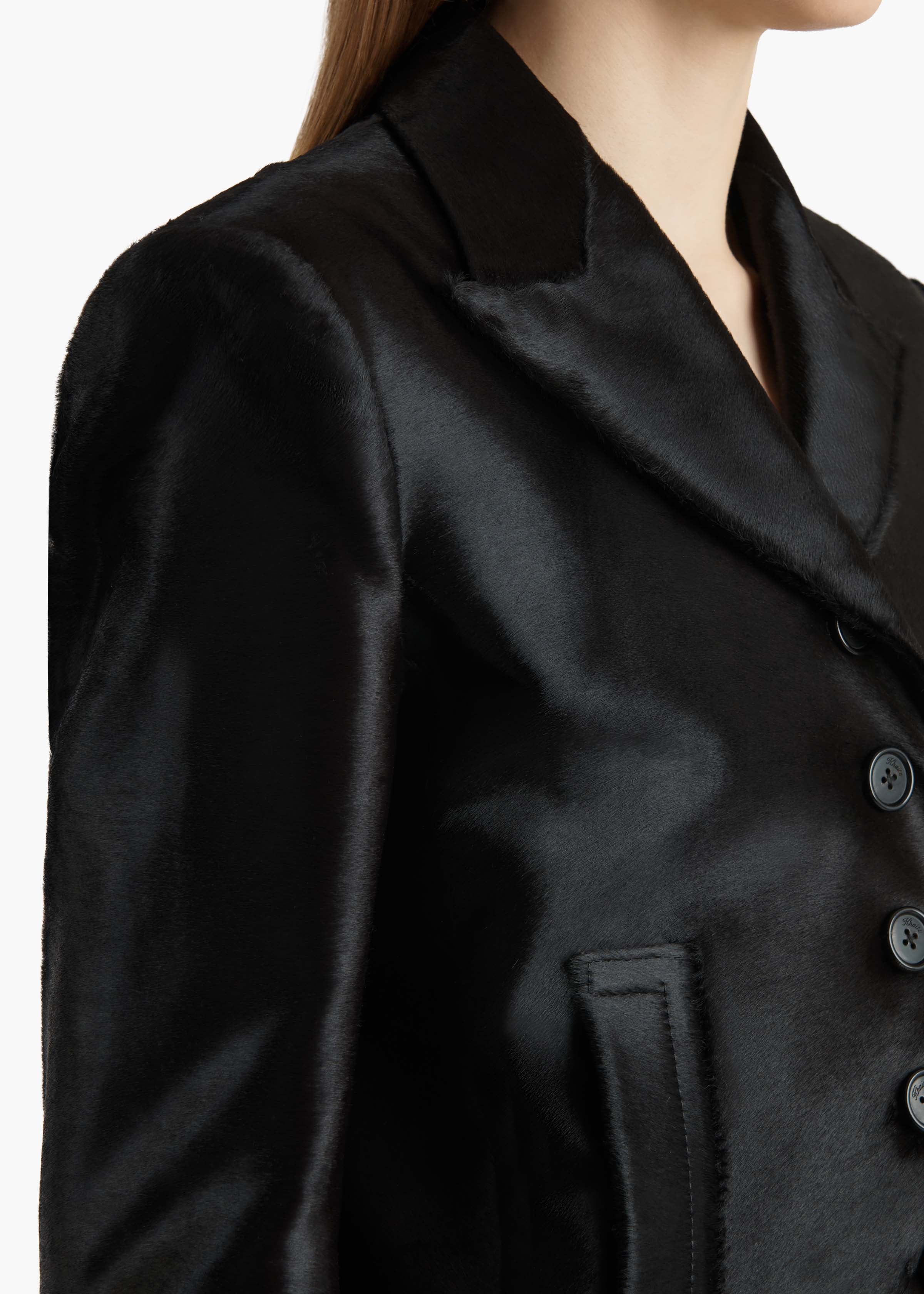 Khaite - Saraphina Jacket in Chocolate Haircalf - Image 14