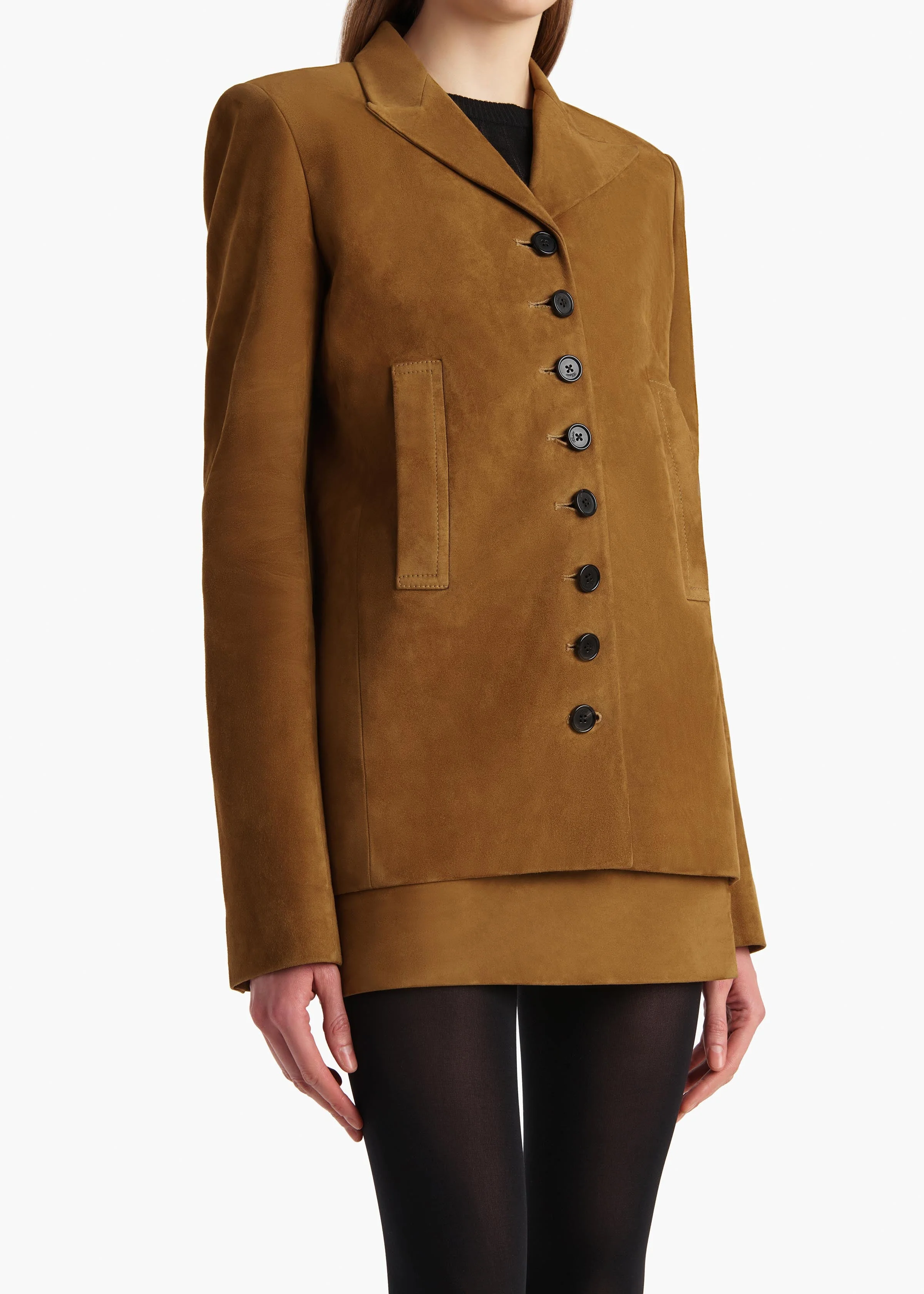 Khaite - Saraphina Jacket in Toffee Suede - Image 12