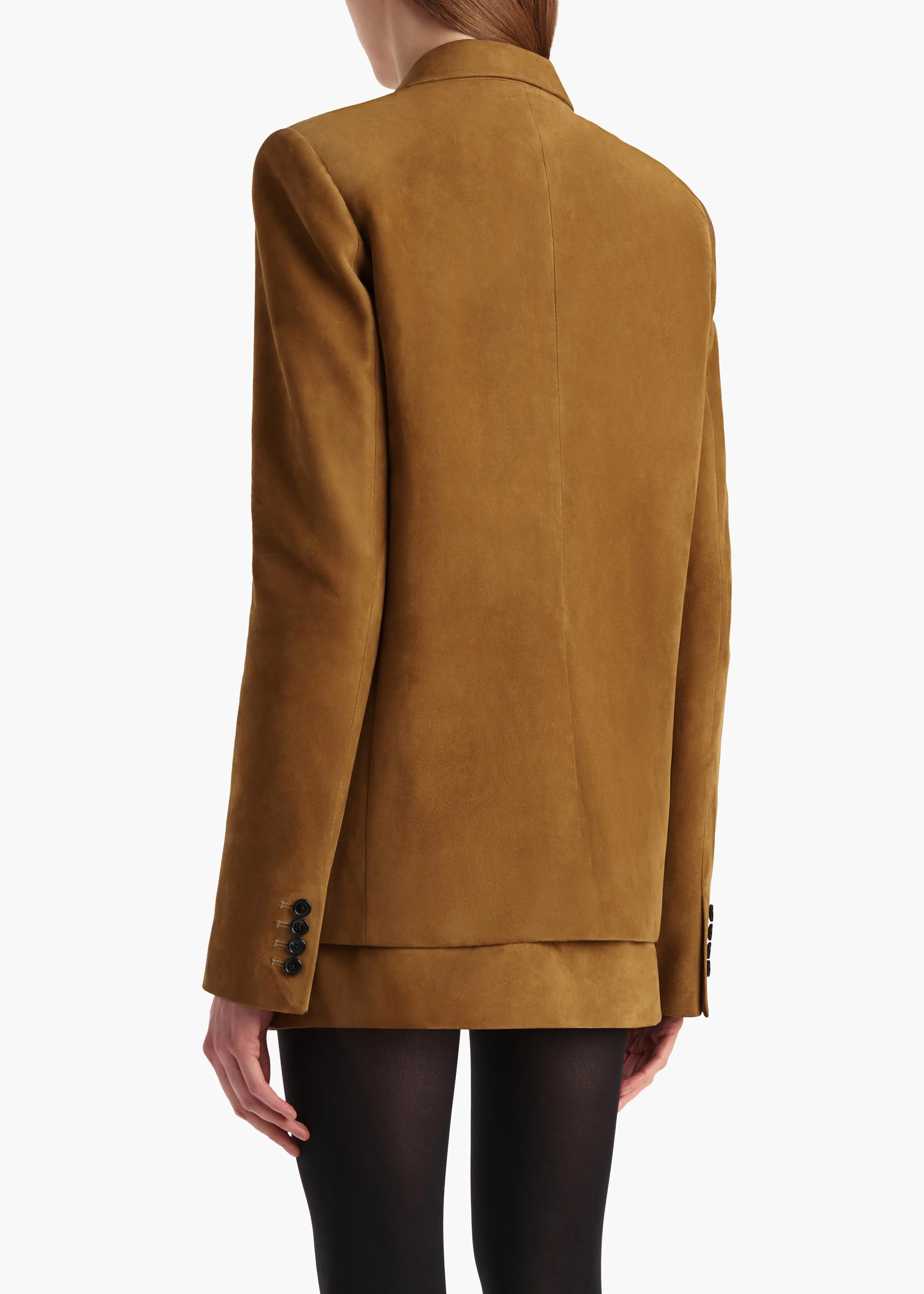 Khaite - Saraphina Jacket in Toffee Suede - Image 4