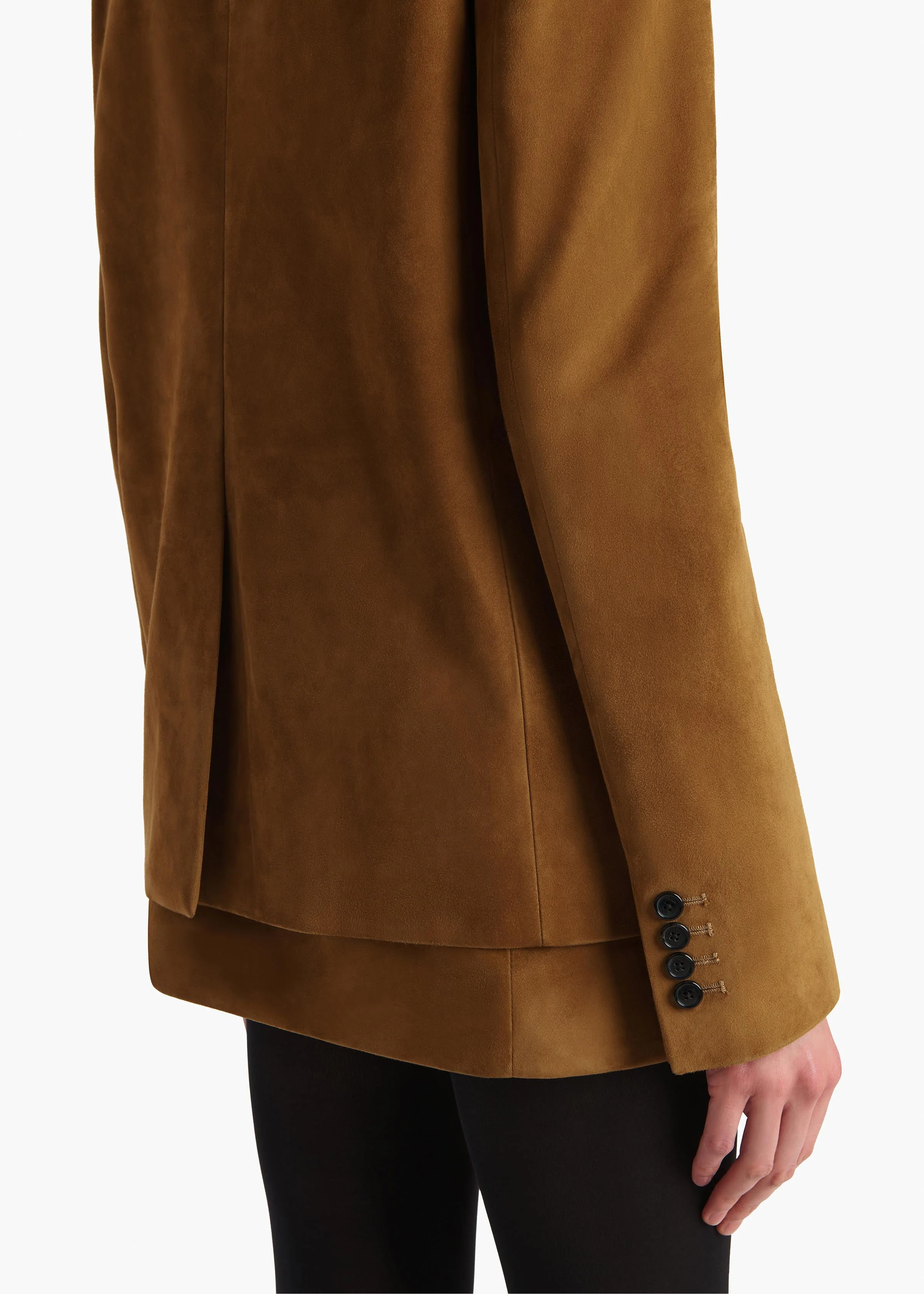 Khaite - Saraphina Jacket in Toffee Suede - Image 6