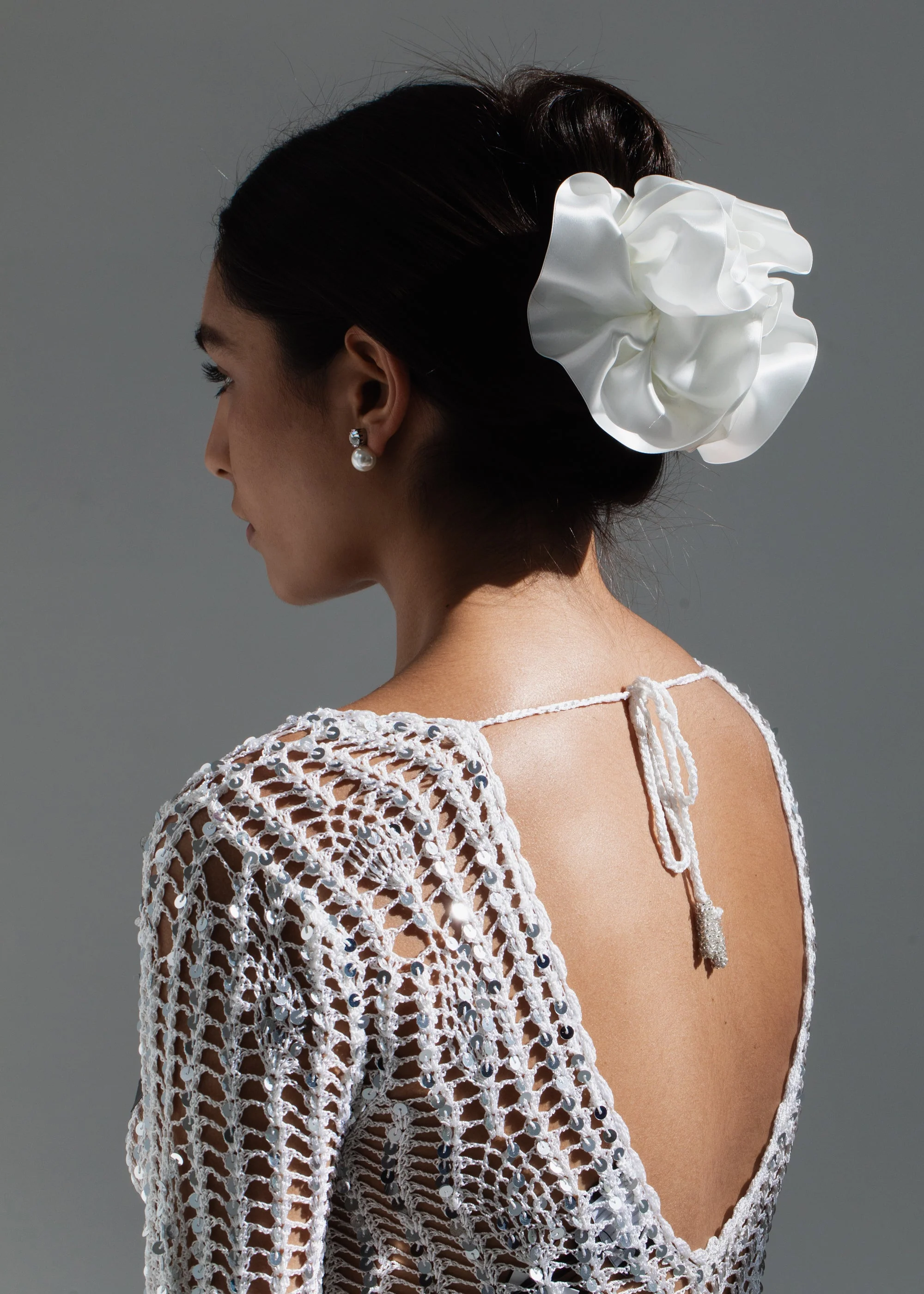 Jennifer Behr - Satin Ruffle Jaw Clip - Image 2