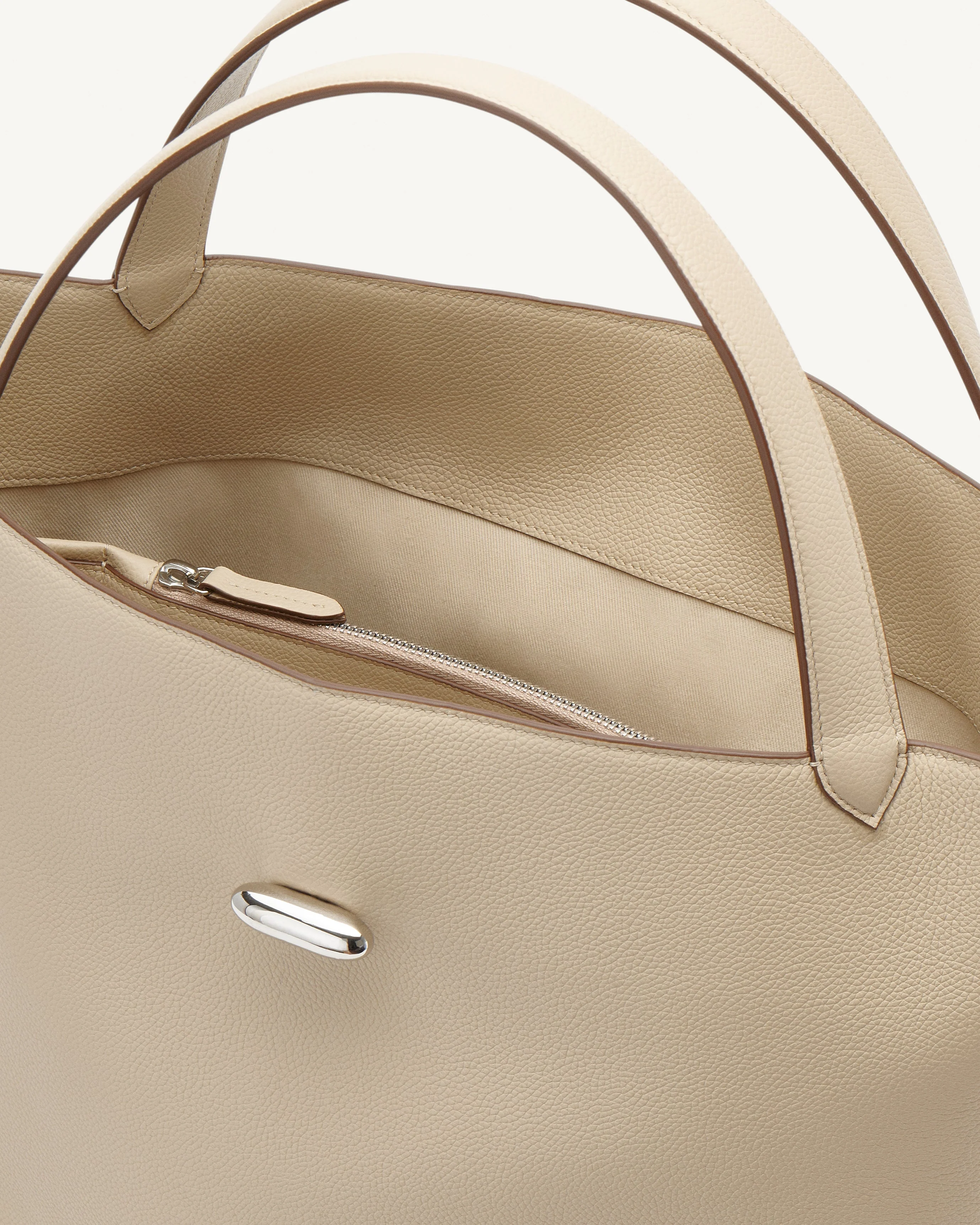 SAVETTE - Anello Tote in Bone Grained Leather - Image 3