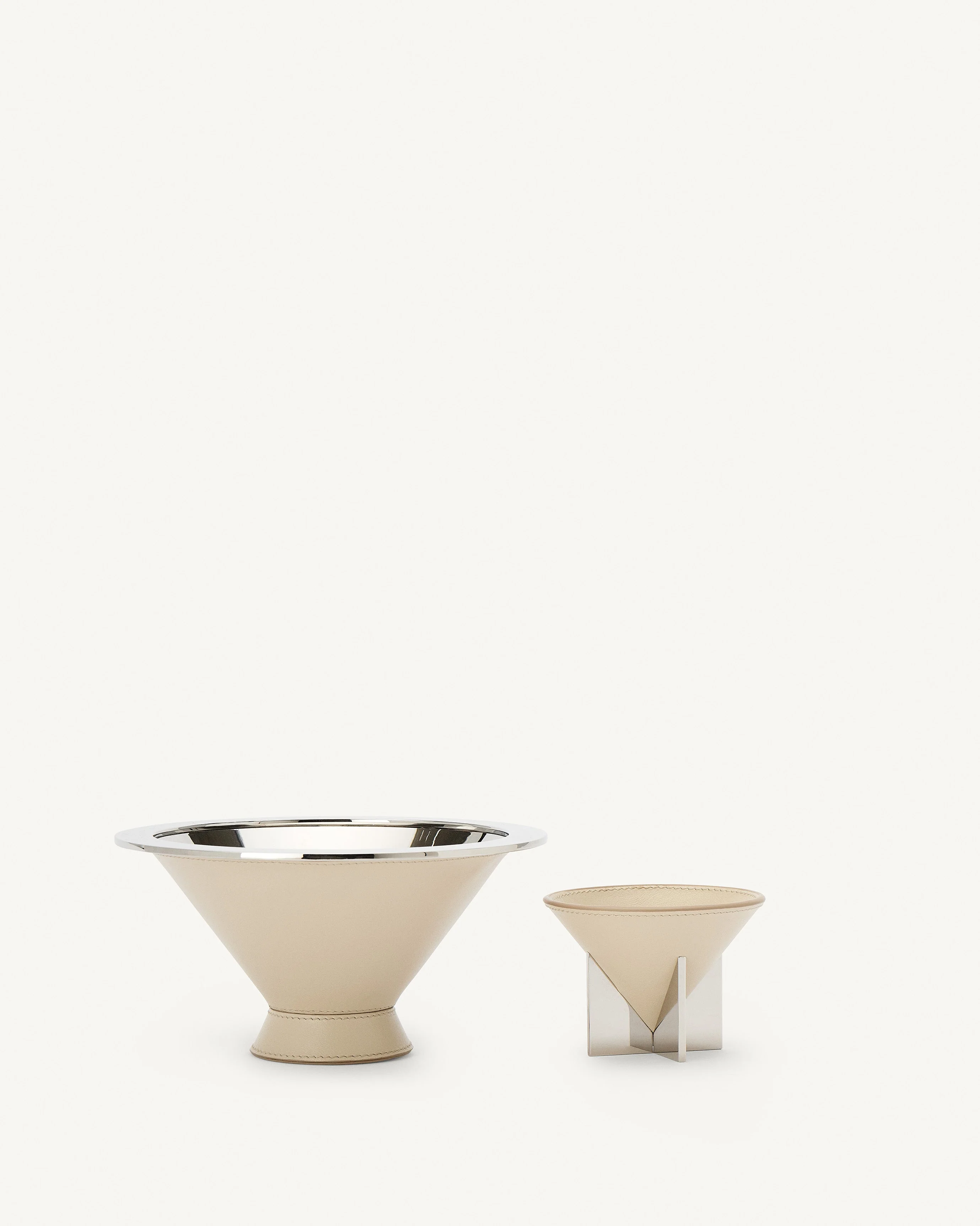 SAVETTE - Metal - Lined Dish in Bone Leather - Image 2