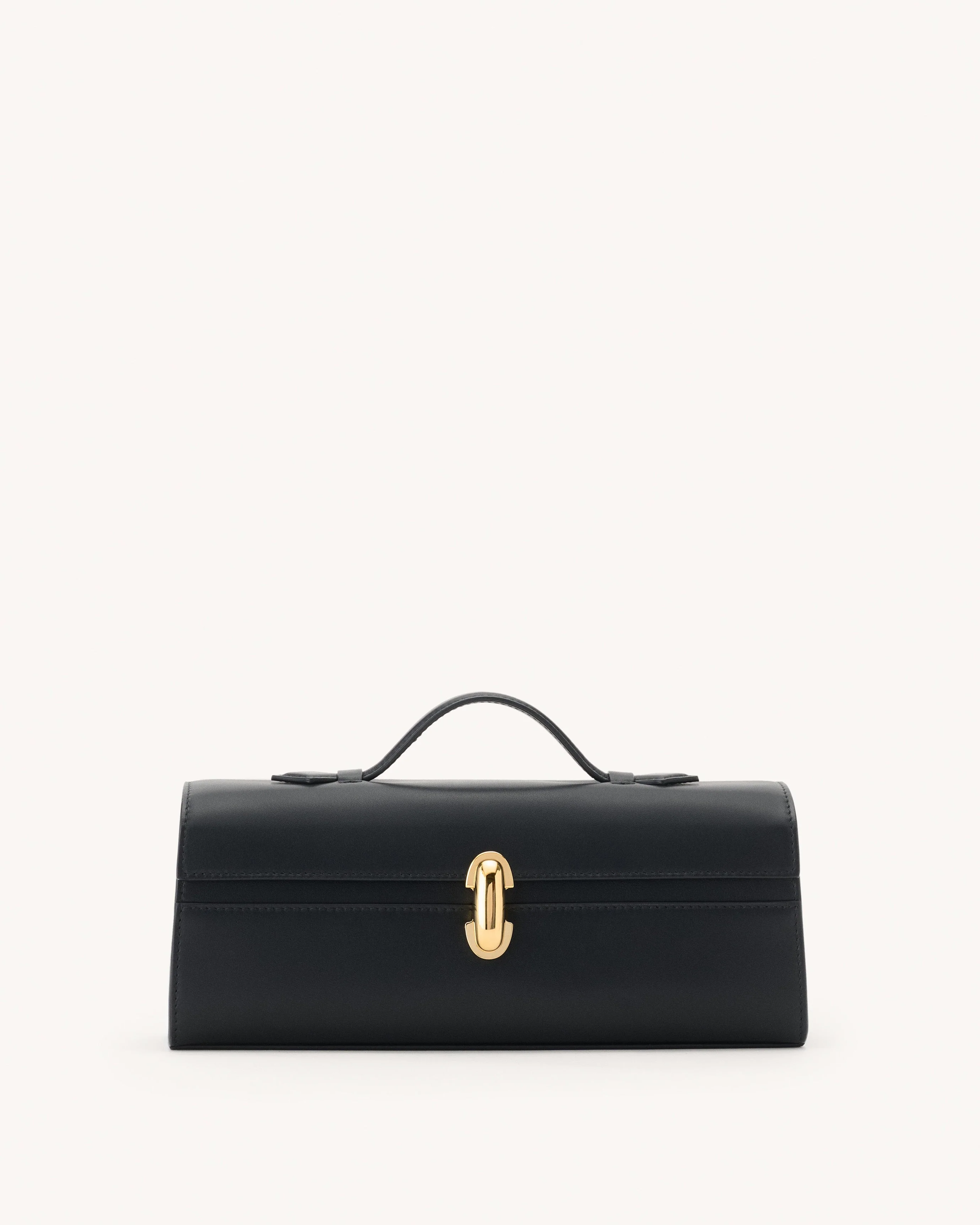 SAVETTE - Slim Symmetry Pochette in Black Leather