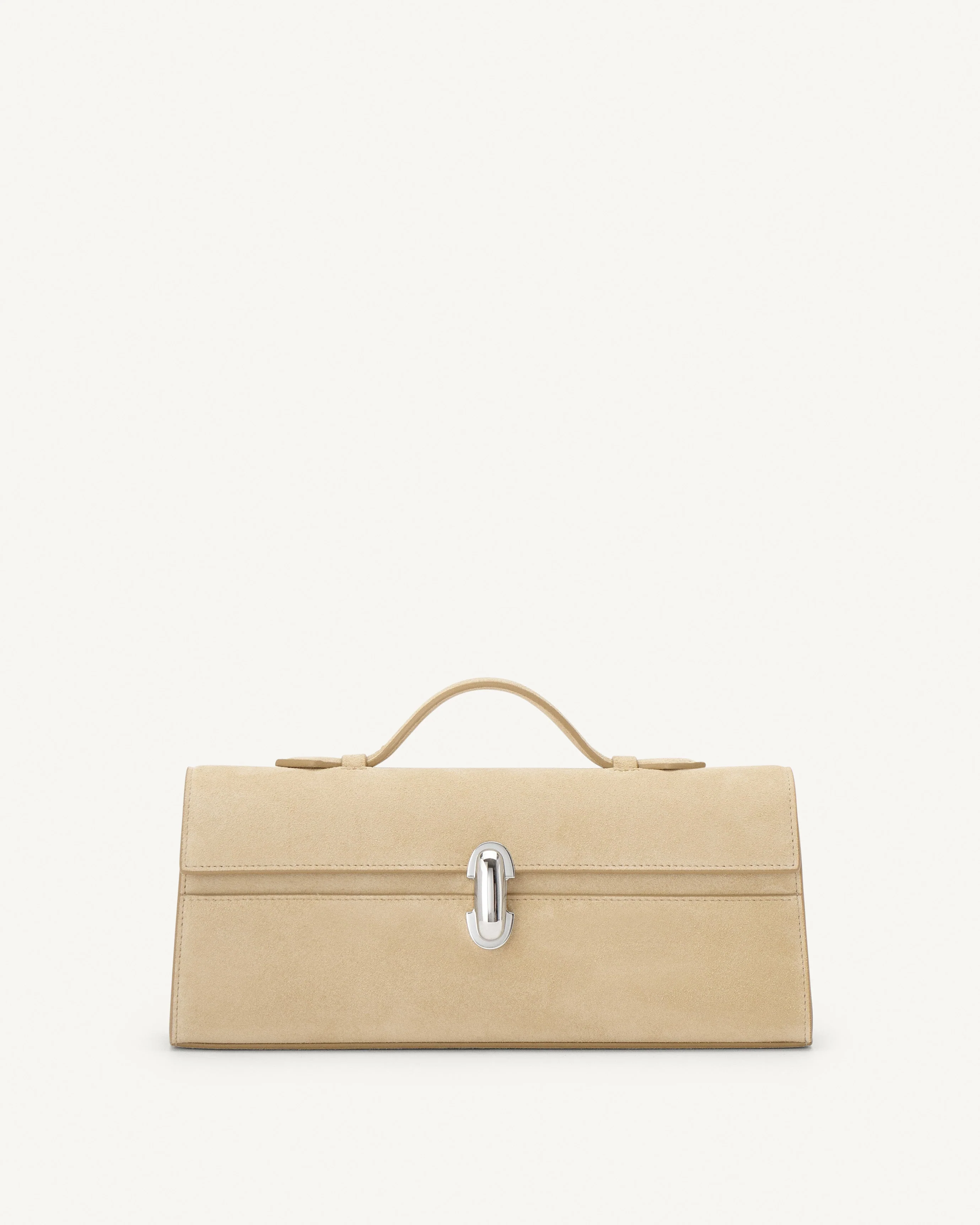 SAVETTE - Slim Symmetry Pochette in Flax Suede