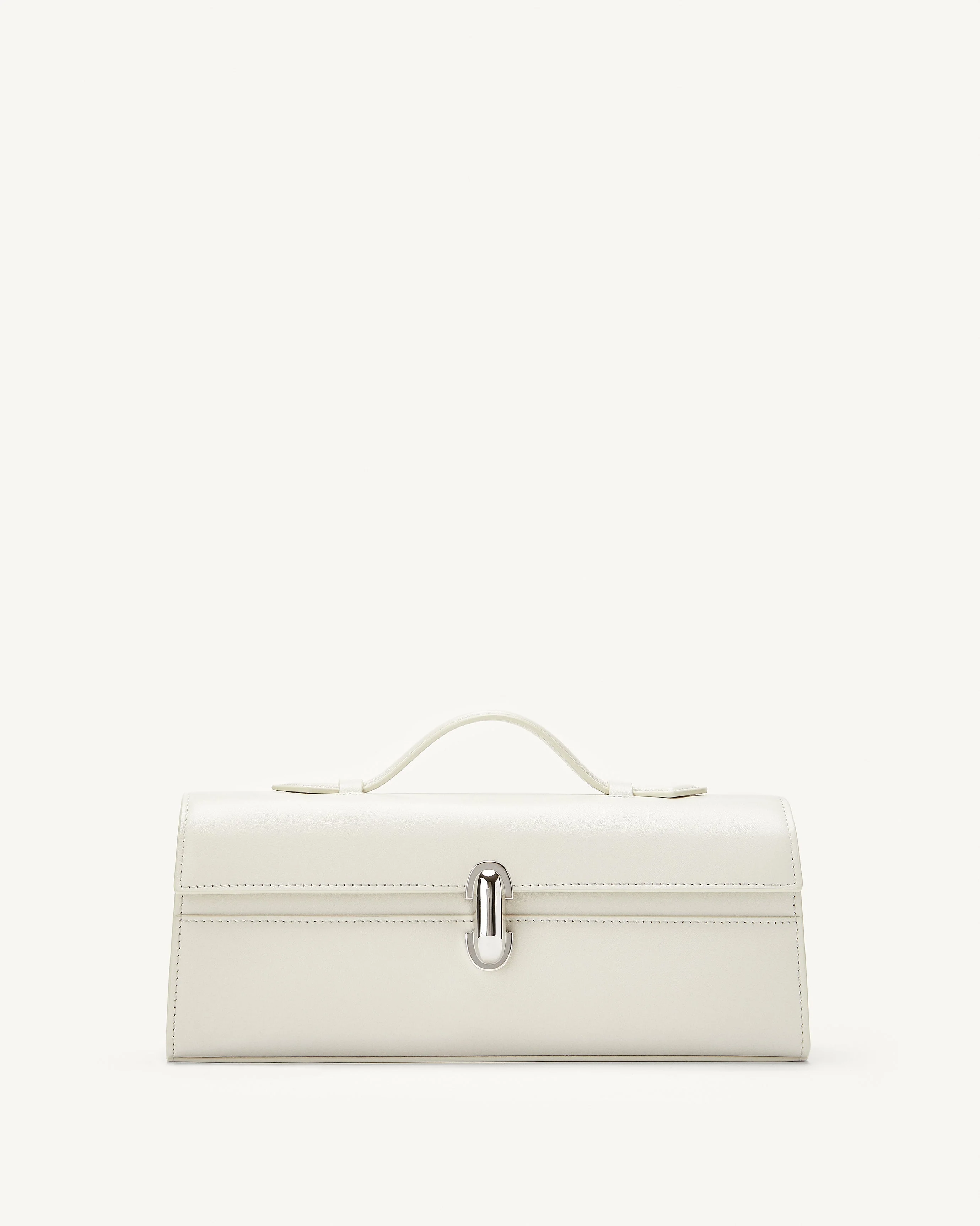 SAVETTE - Slim Symmetry Pochette in Ivory Leather