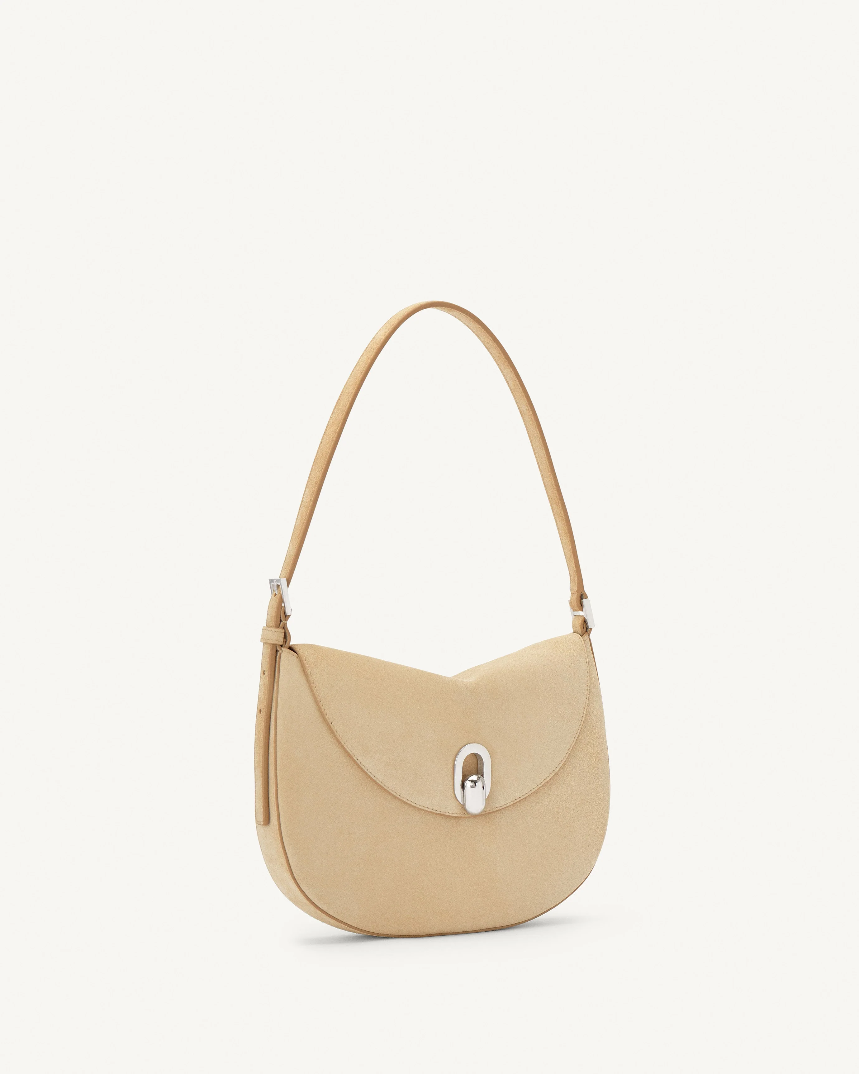 SAVETTE - Small Tondo Hobo in Flax Suede - Image 2