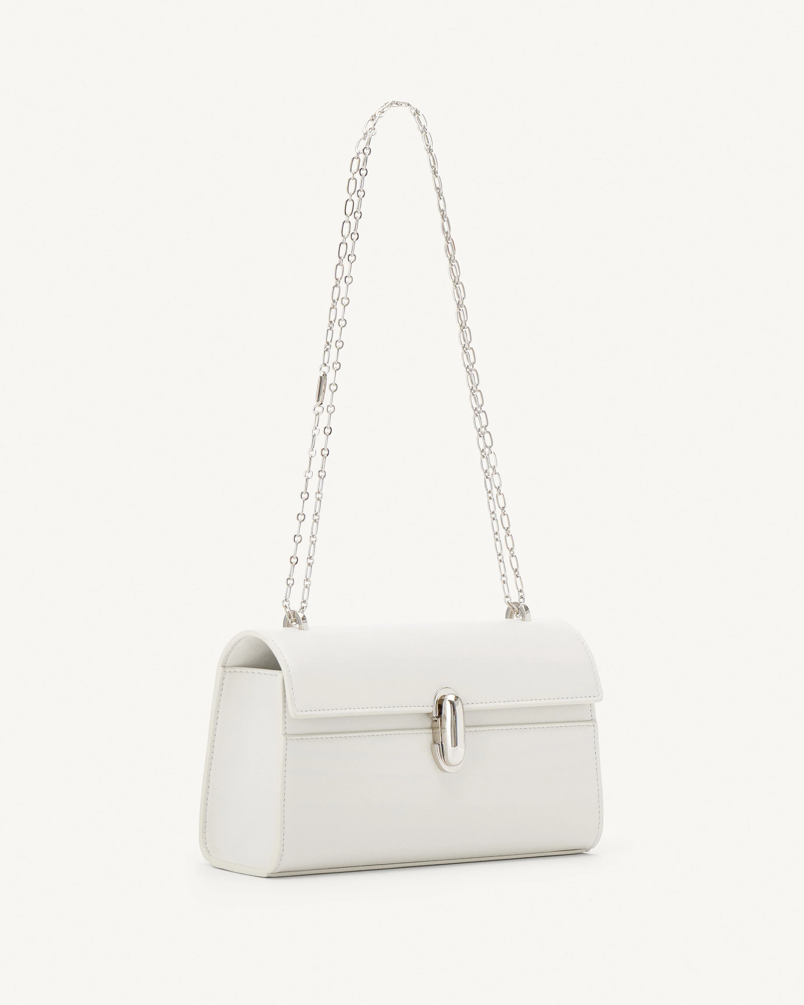 SAVETTE - Symmetry Chain Pochette in Ivory Leather - Image 2