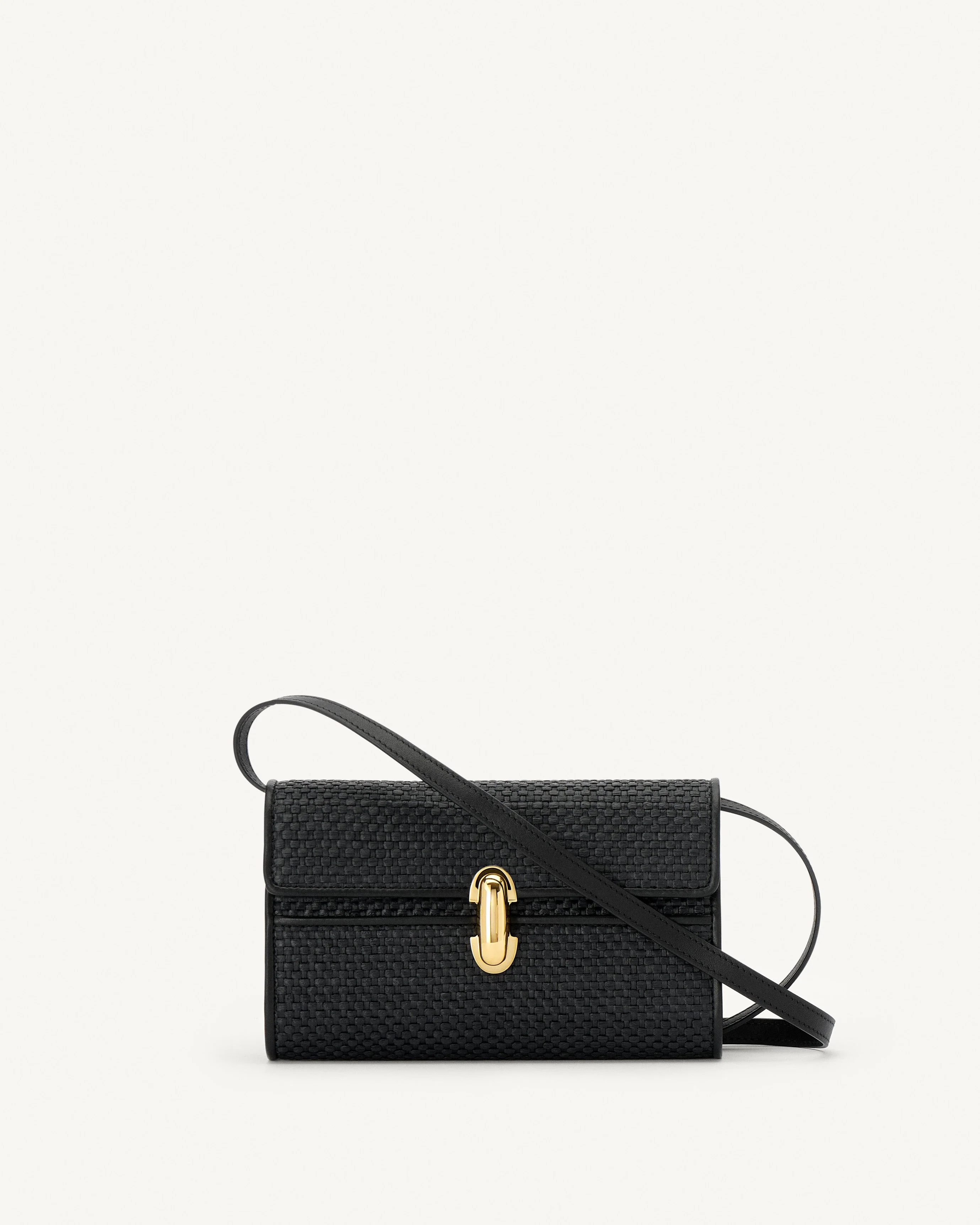 SAVETTE - Symmetry Mini Bag in Black Raffia